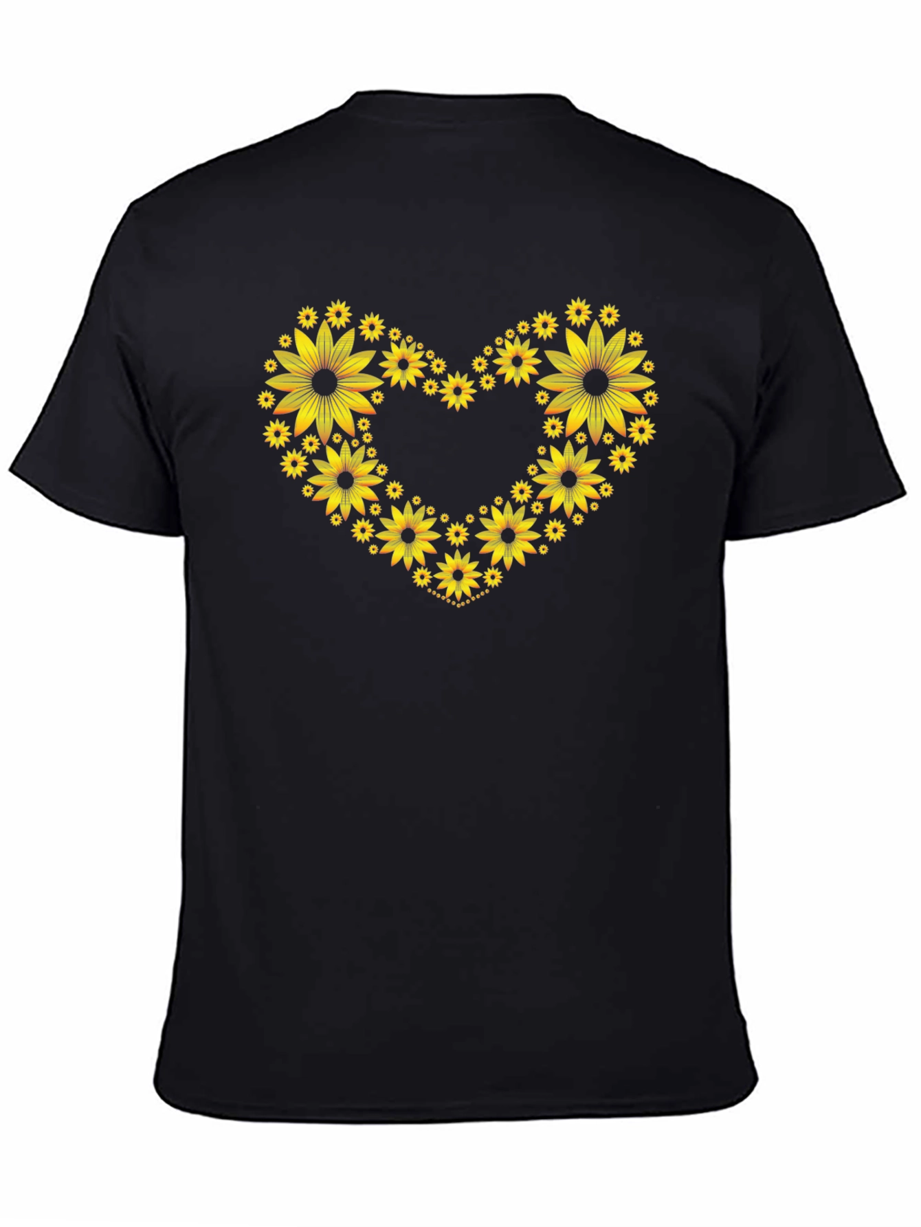 Sunflower Heart Graphic Tee - Black