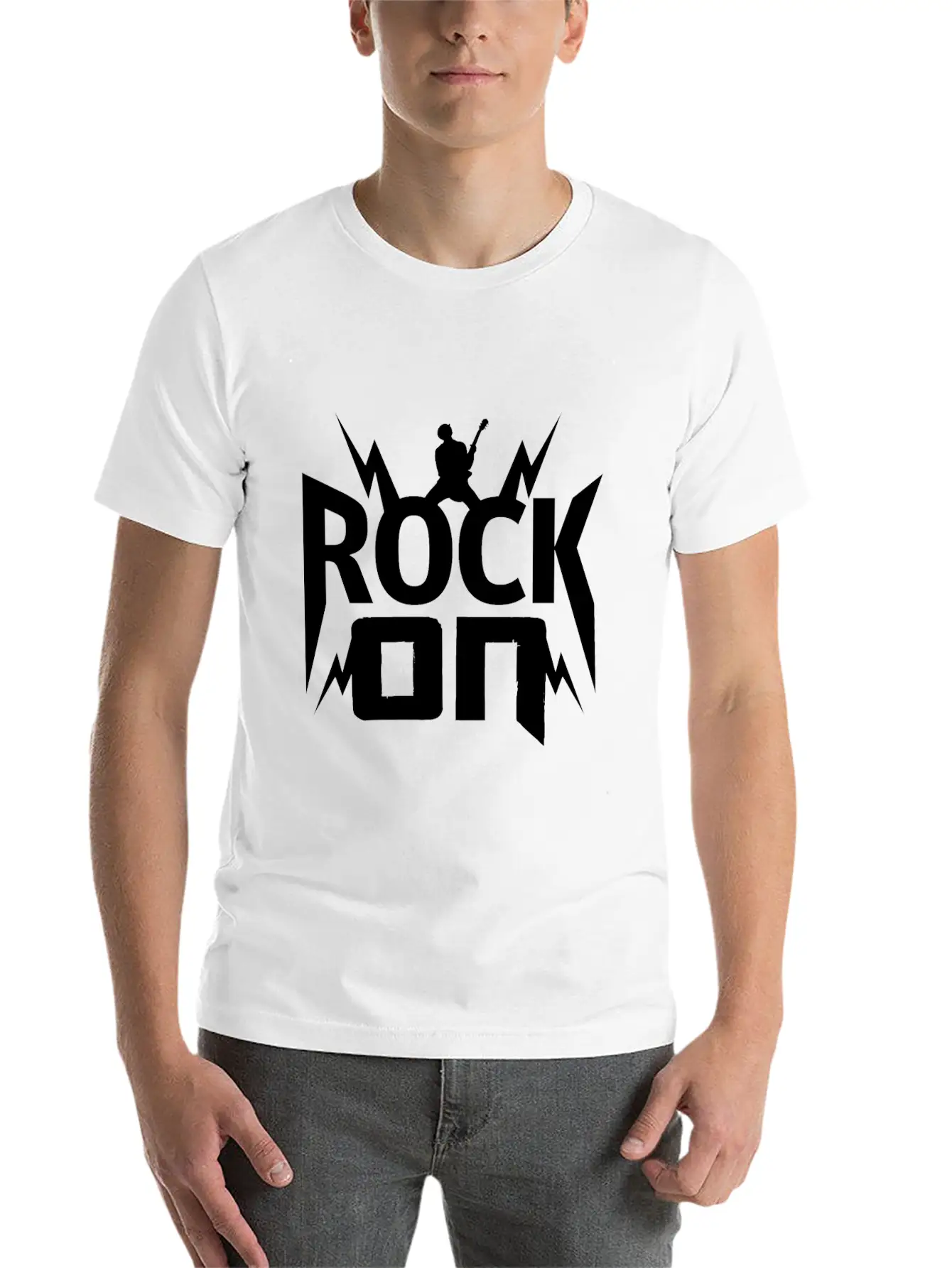 Rock On Gift Christmas Kids Birthday Present Music Unisex Casual T-Shirt – Clean Design For Daily Comfort