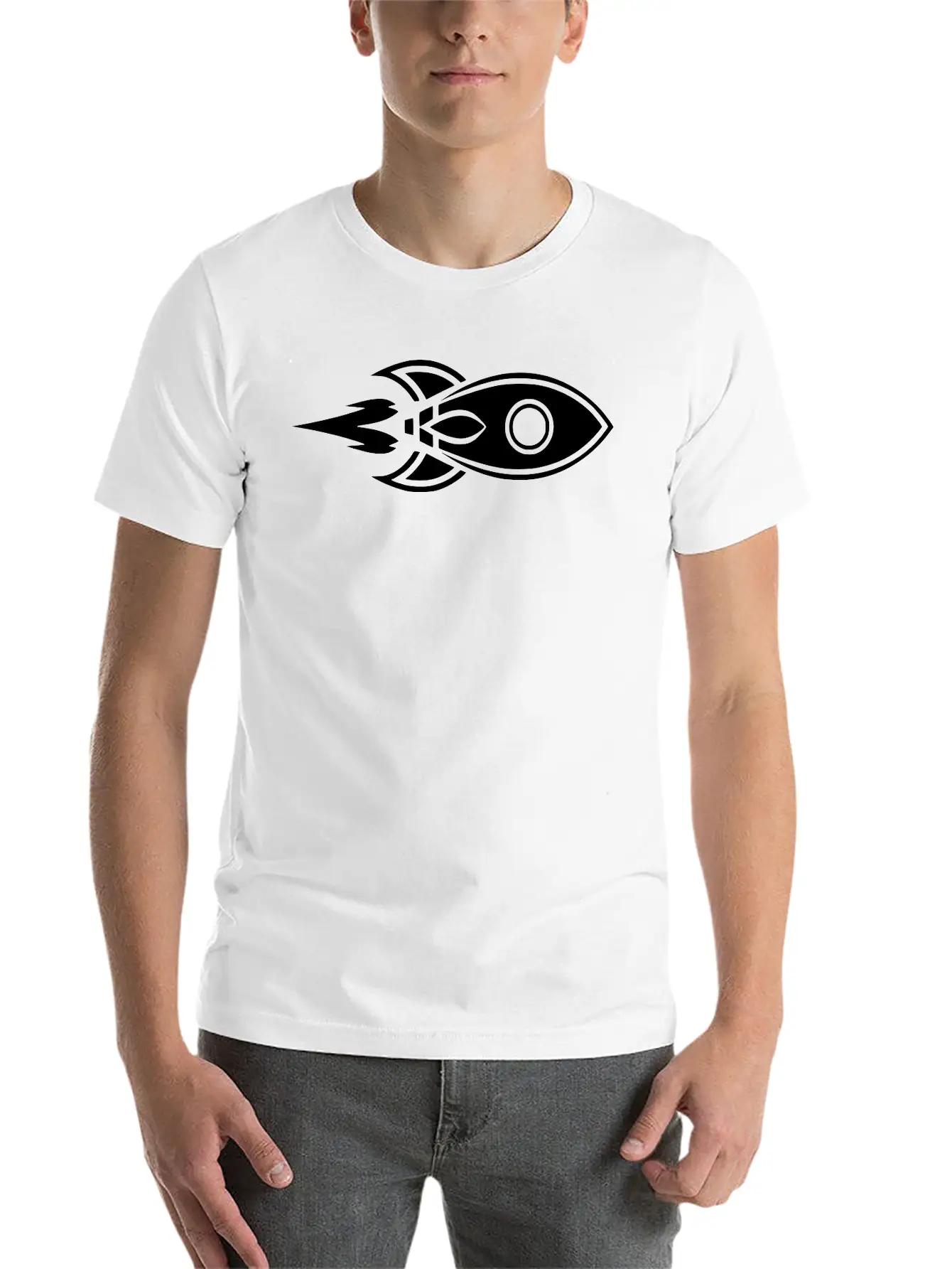 Rocket Ship, Space Travel Lightweight Cotton T-Shirt – Daily Comfort Graphic Shirt