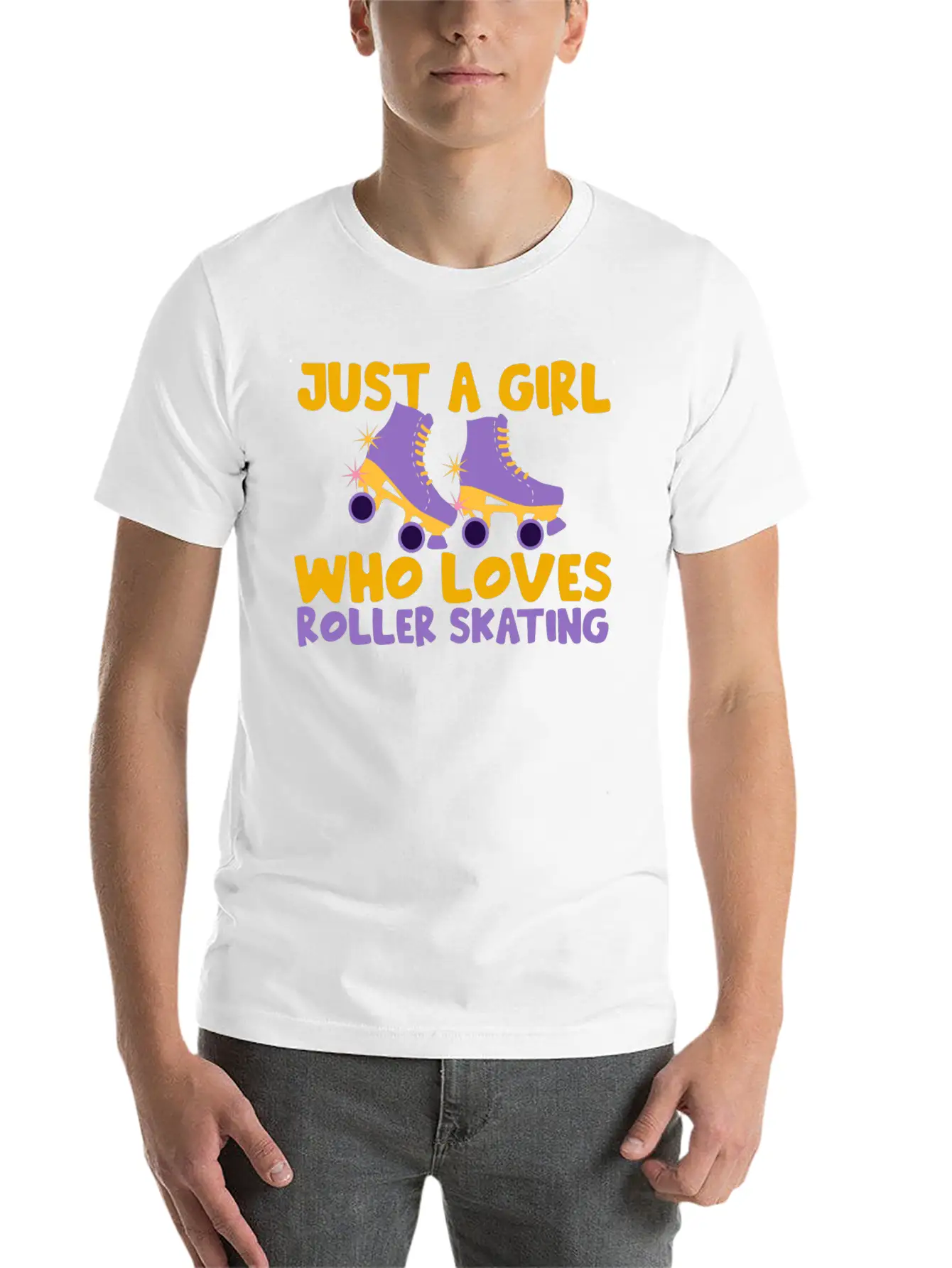Roller Skating Skater Girl Modern Fit Casual T-Shirt – Clean And Versatile Design