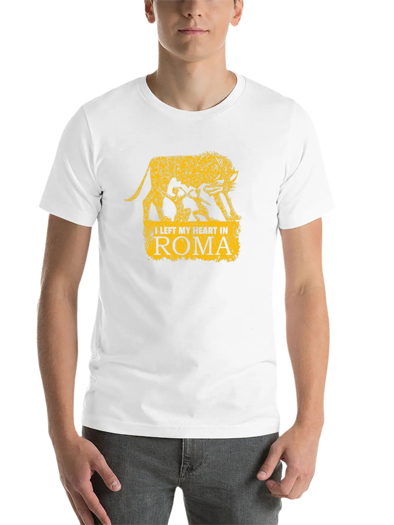 Roma Wolf Grunge Classic Fit Graphic Tee For Daily Comfort – Unisex Cotton Shirt