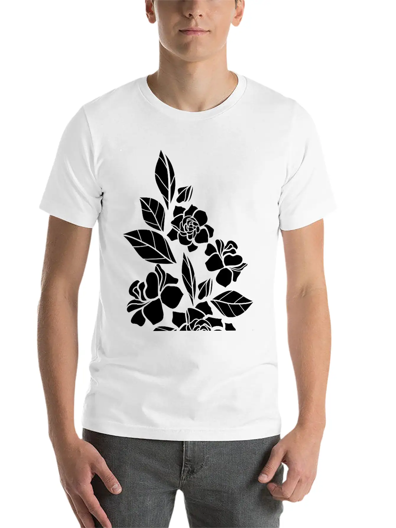 Rose Floral Relaxed Everyday Tee – Lightweight And Durable Cotton