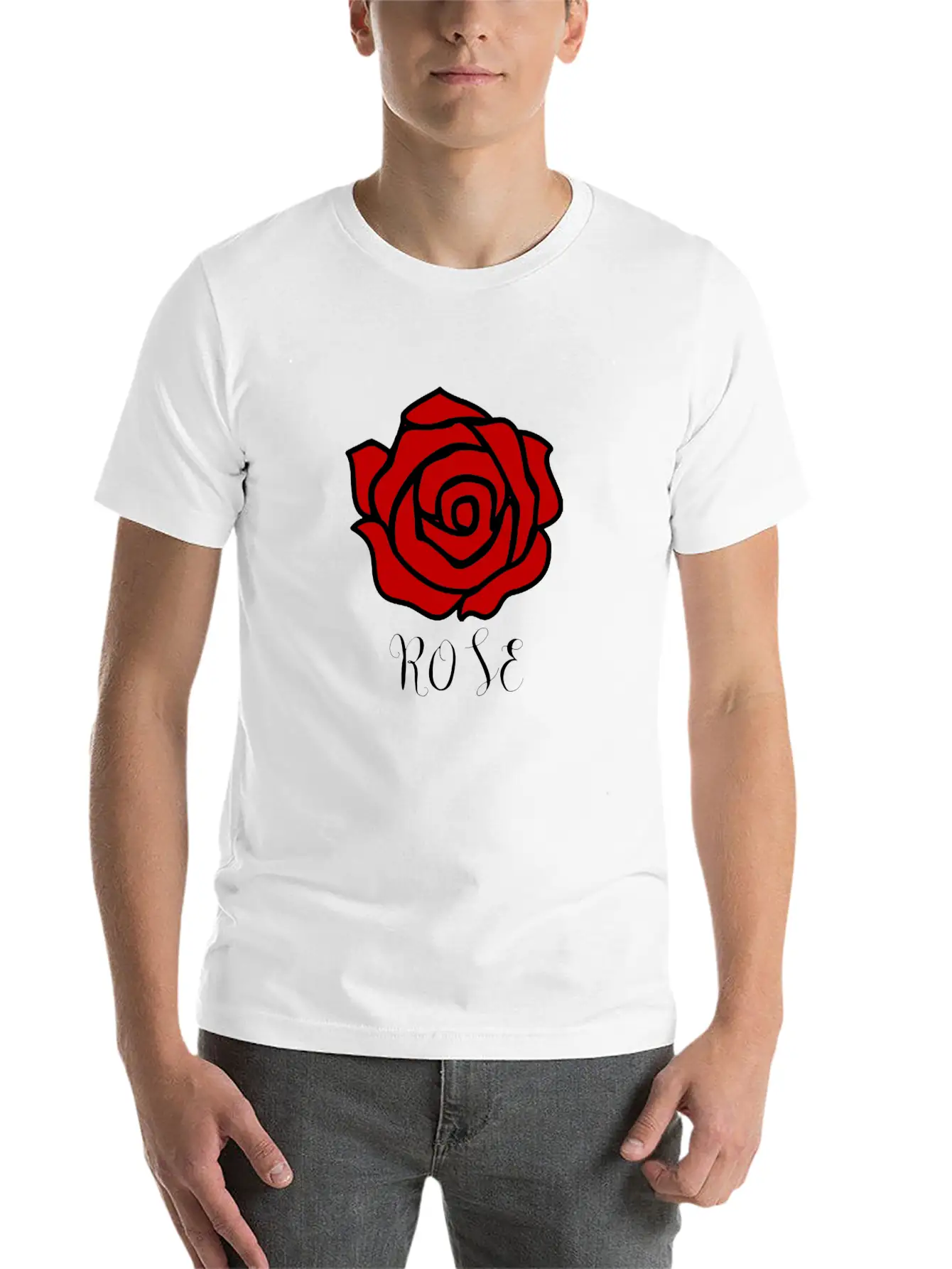 Rose Flower Cute T-Shirt Red Modern Relaxed Everyday Tee – Lightweight And Durable Cotton
