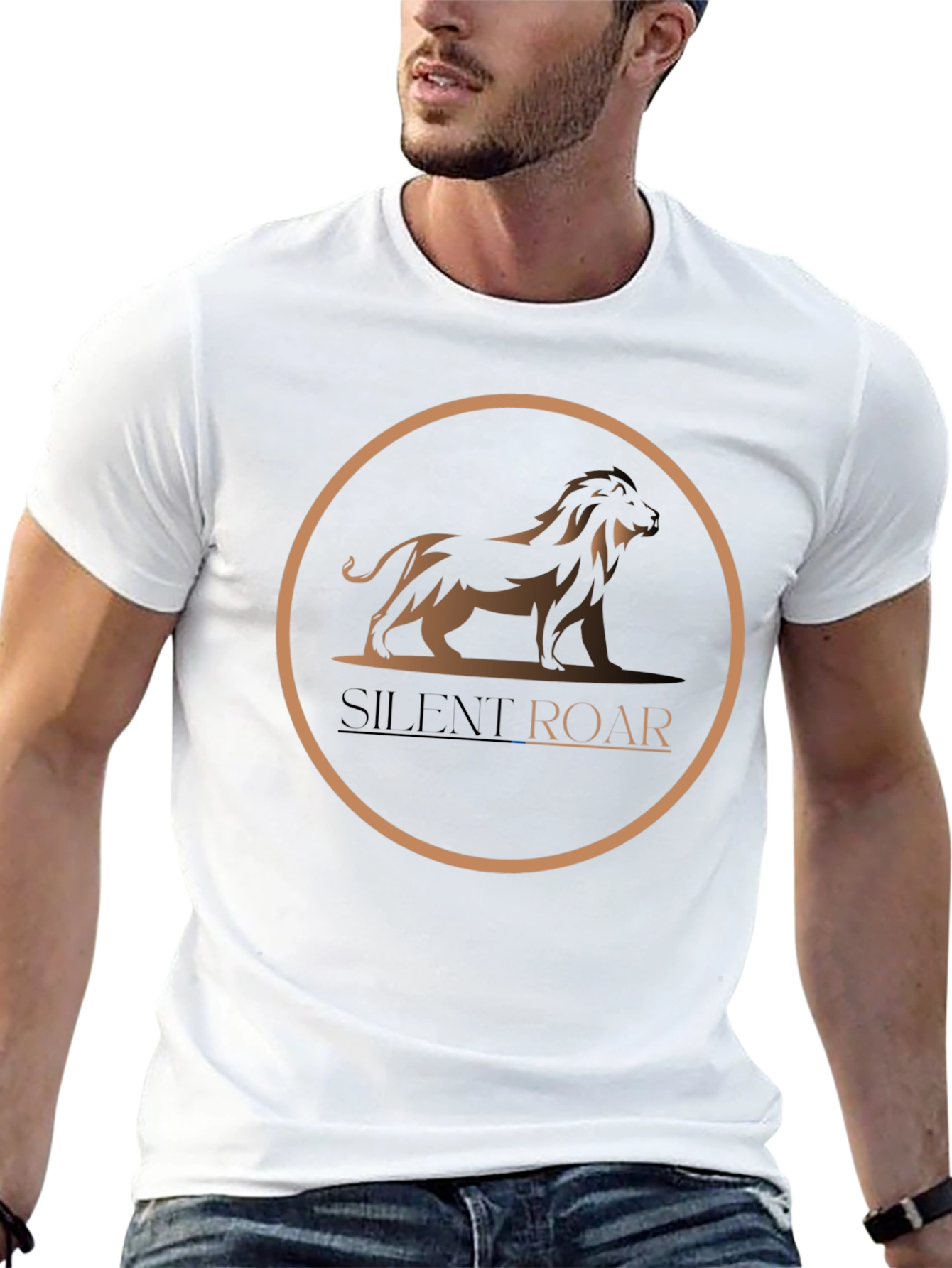 Silent Roar Graphic Tee - Modern Lion Design