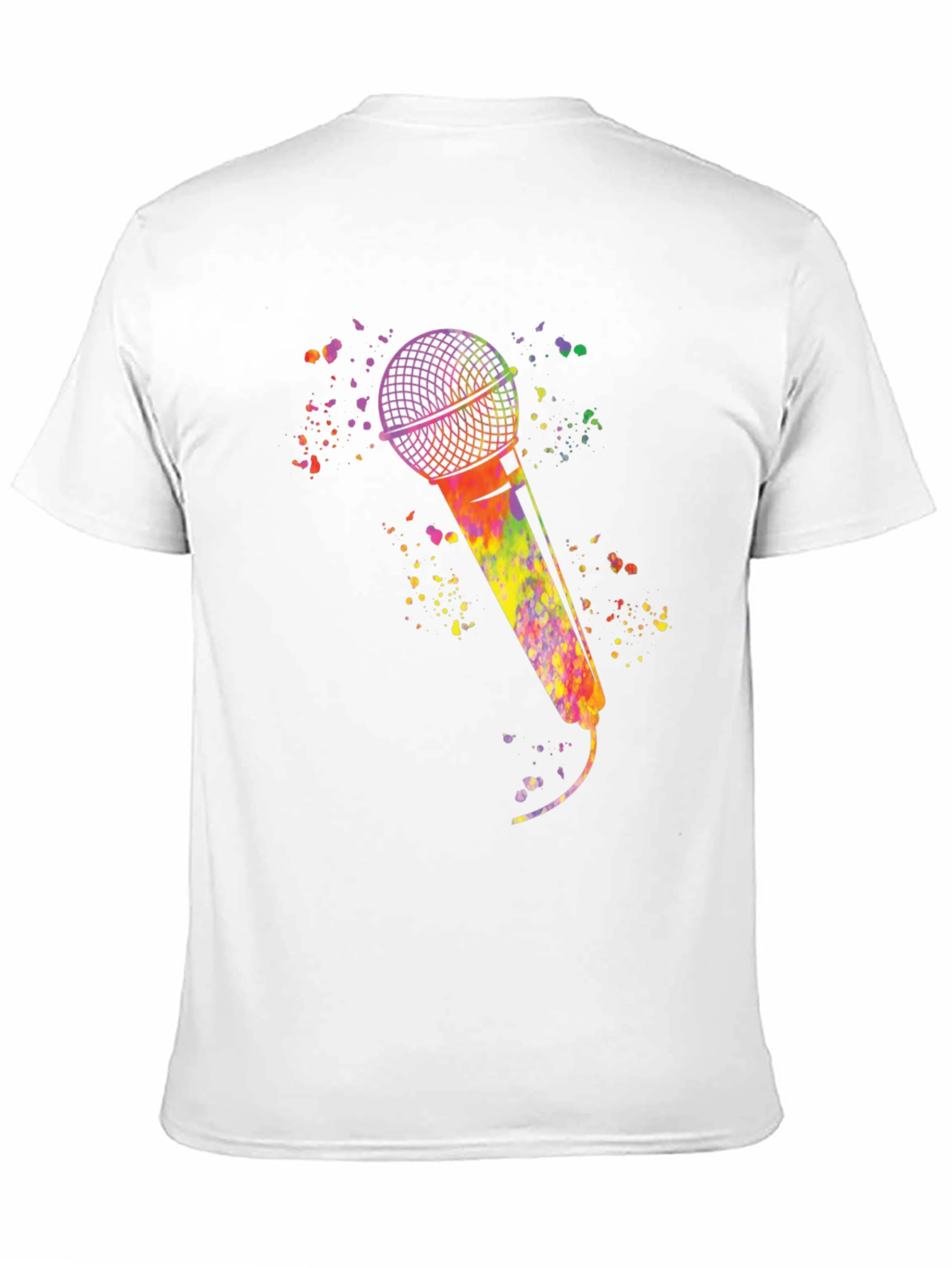 Watercolor Microphone Black T-Shirt