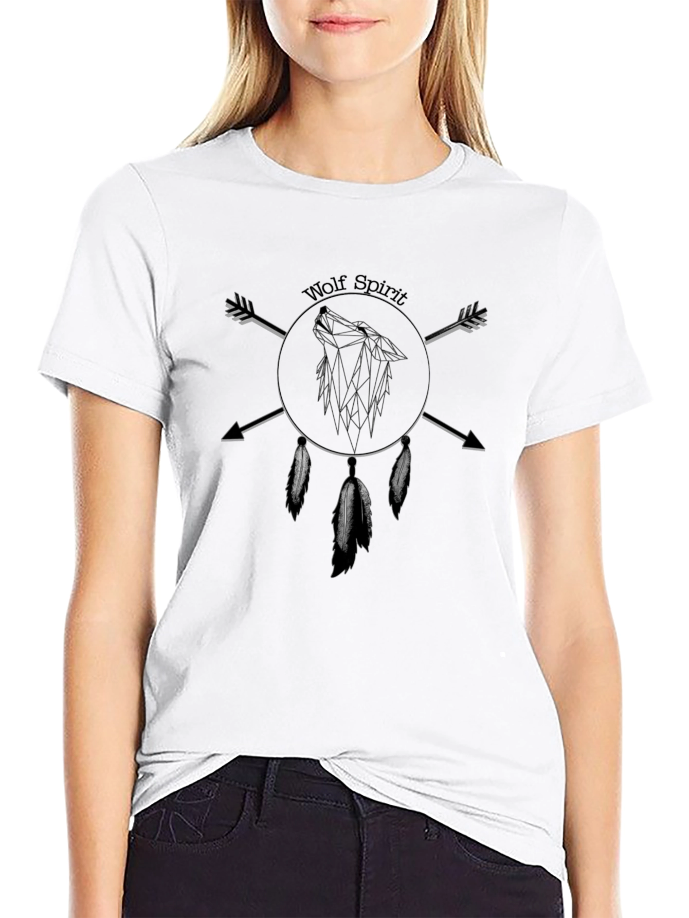 Wolf Spirit Graphic Black T-Shirt