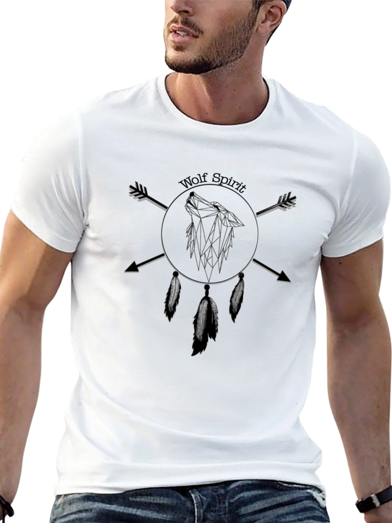 Wolf Spirit Graphic Black T-Shirt
