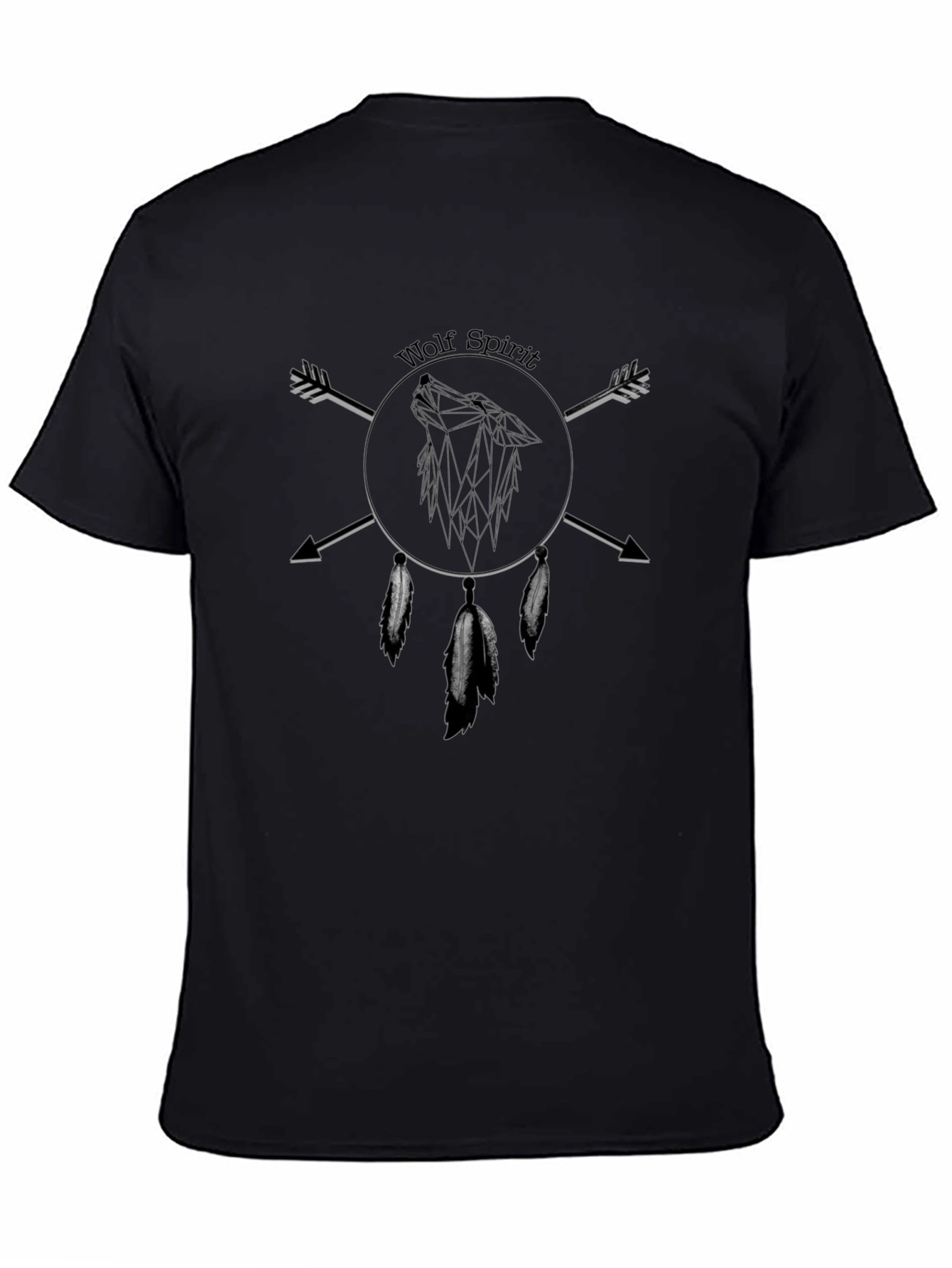 Wolf Spirit Graphic Black T-Shirt