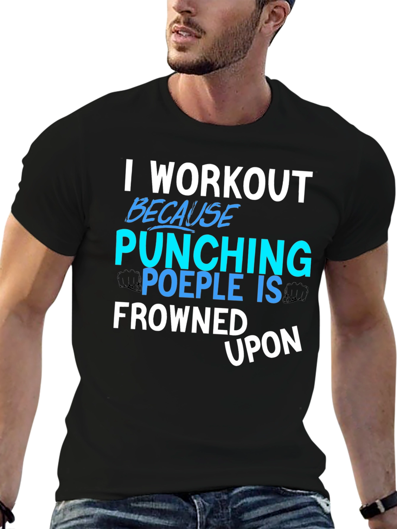 Workout Punching People Graphic Tee