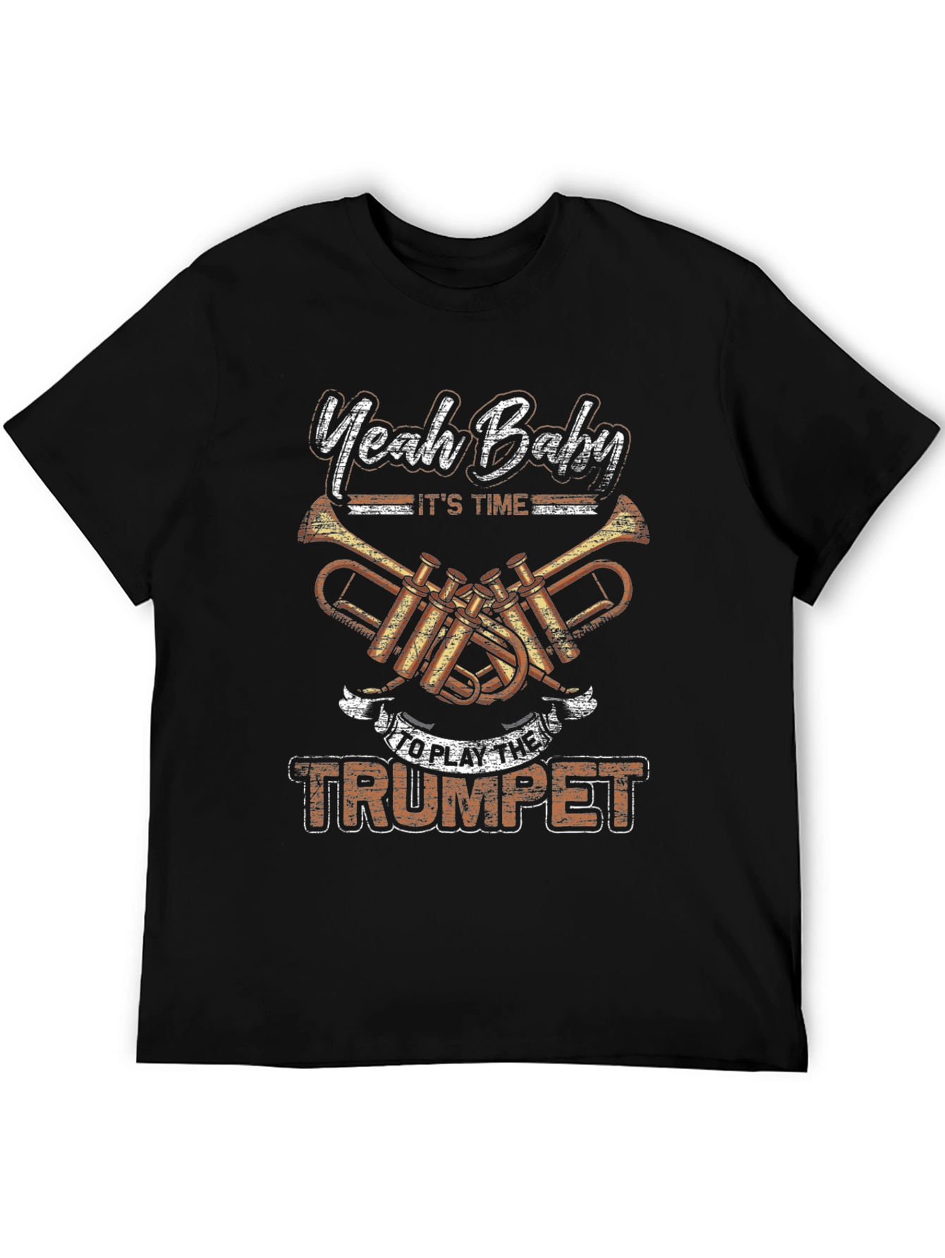 Yeah Baby Trumpet Player Black T-Shirt