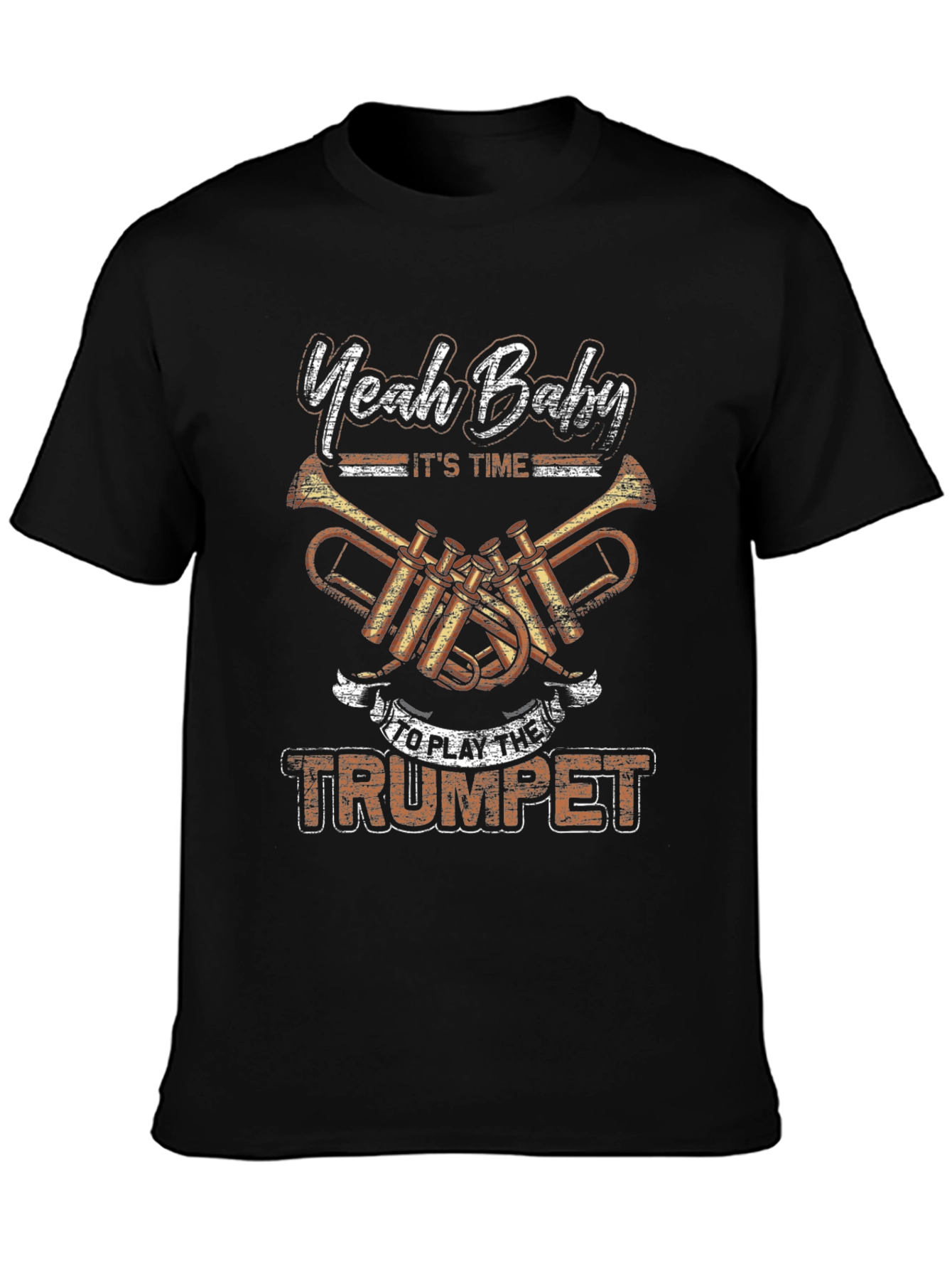 Yeah Baby Trumpet Player Black T-Shirt