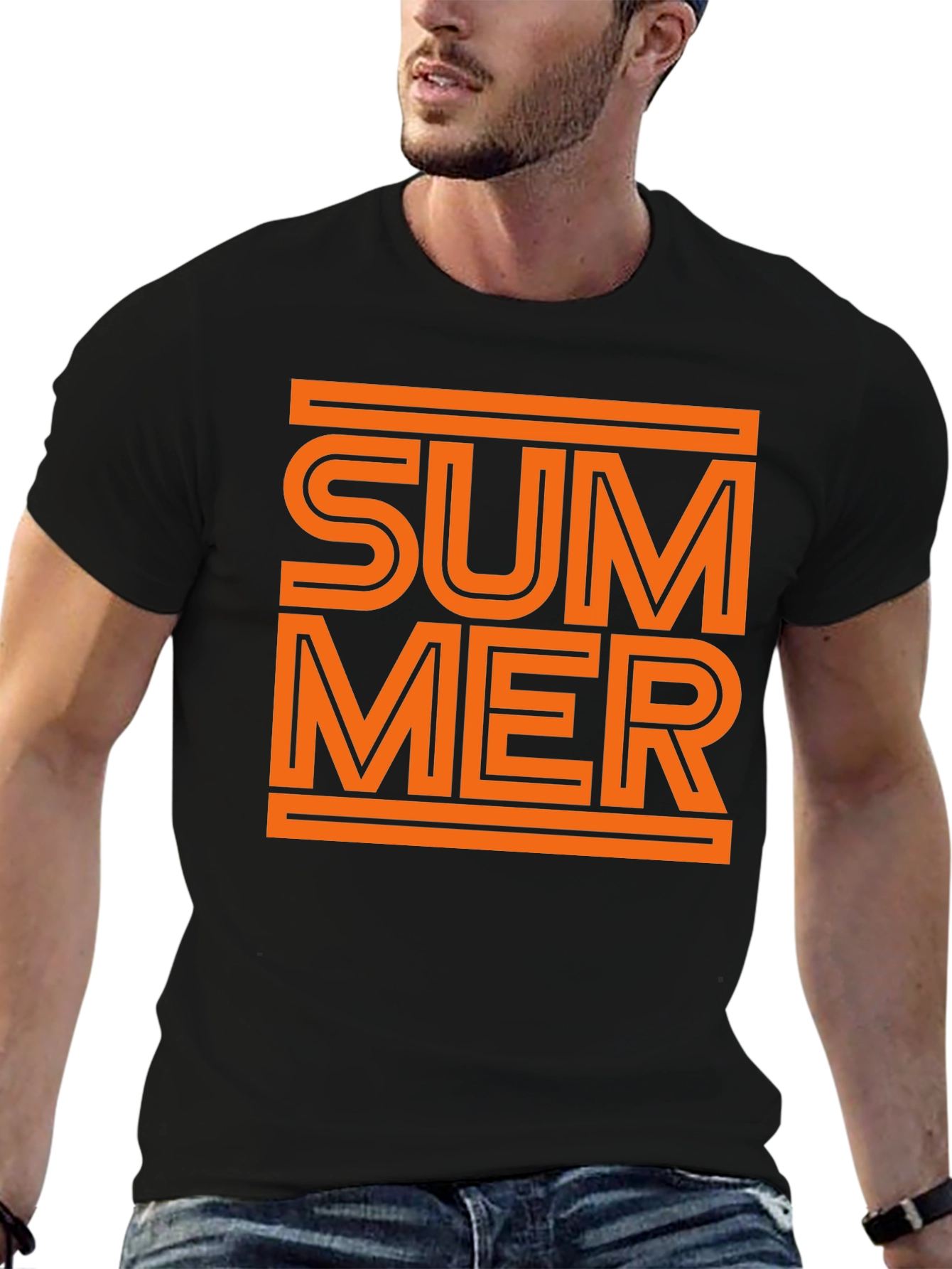 Summer Graphic Tee - Stylish Black T-Shirt