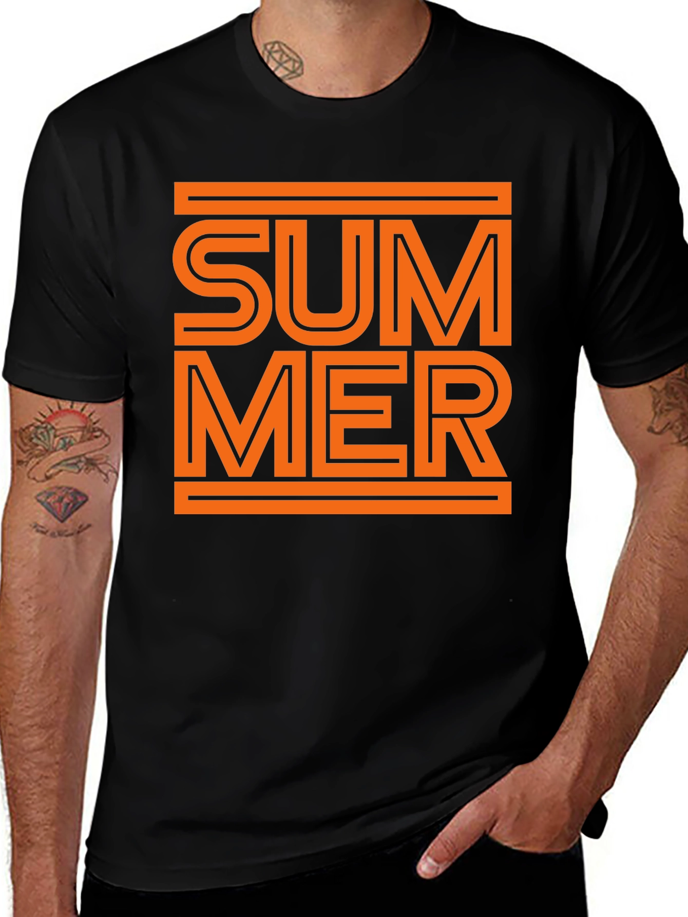 Summer Graphic Tee - Stylish Black T-Shirt