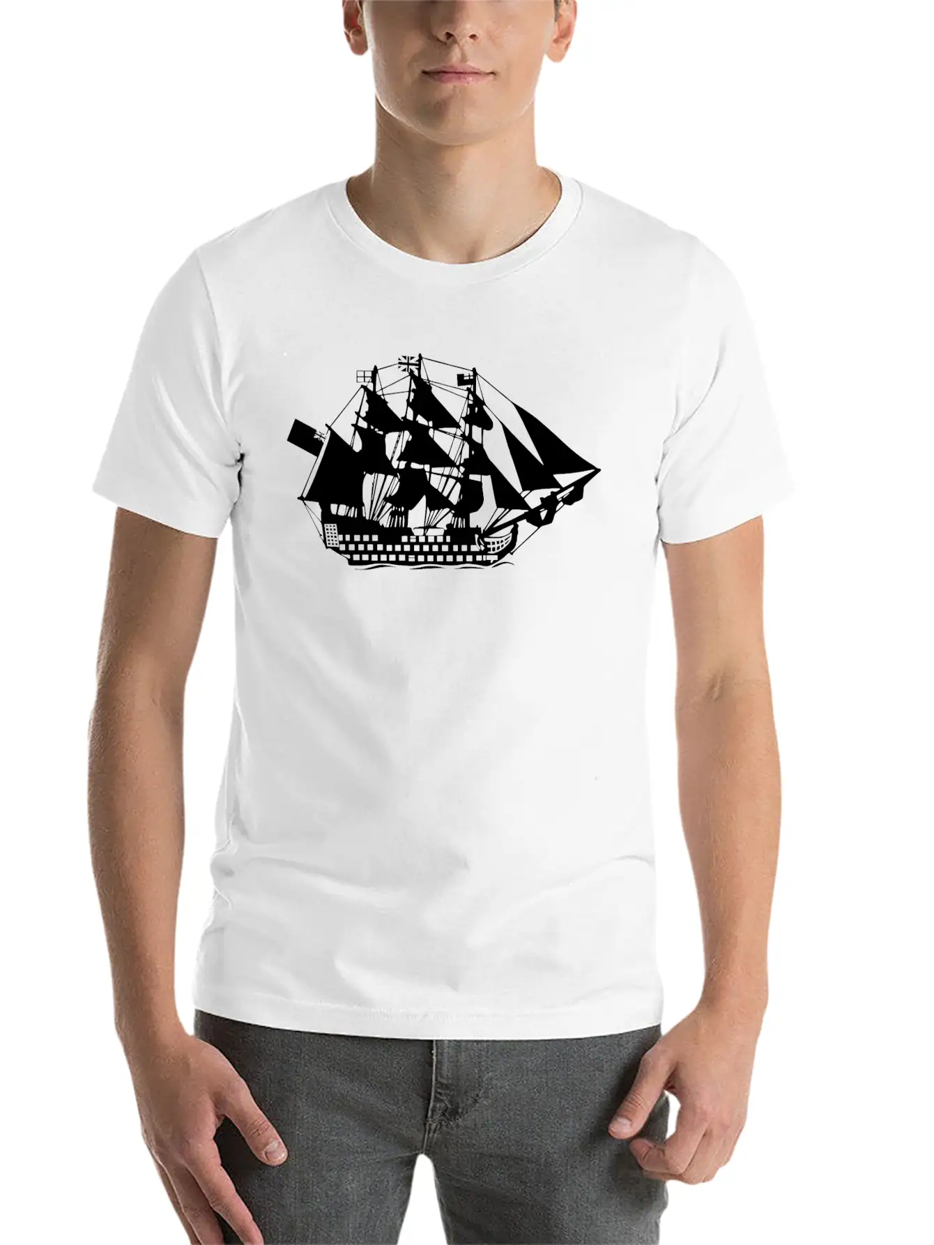 Sailing Ship Lightweight Cotton T-Shirt – Daily Comfort Graphic Shirt