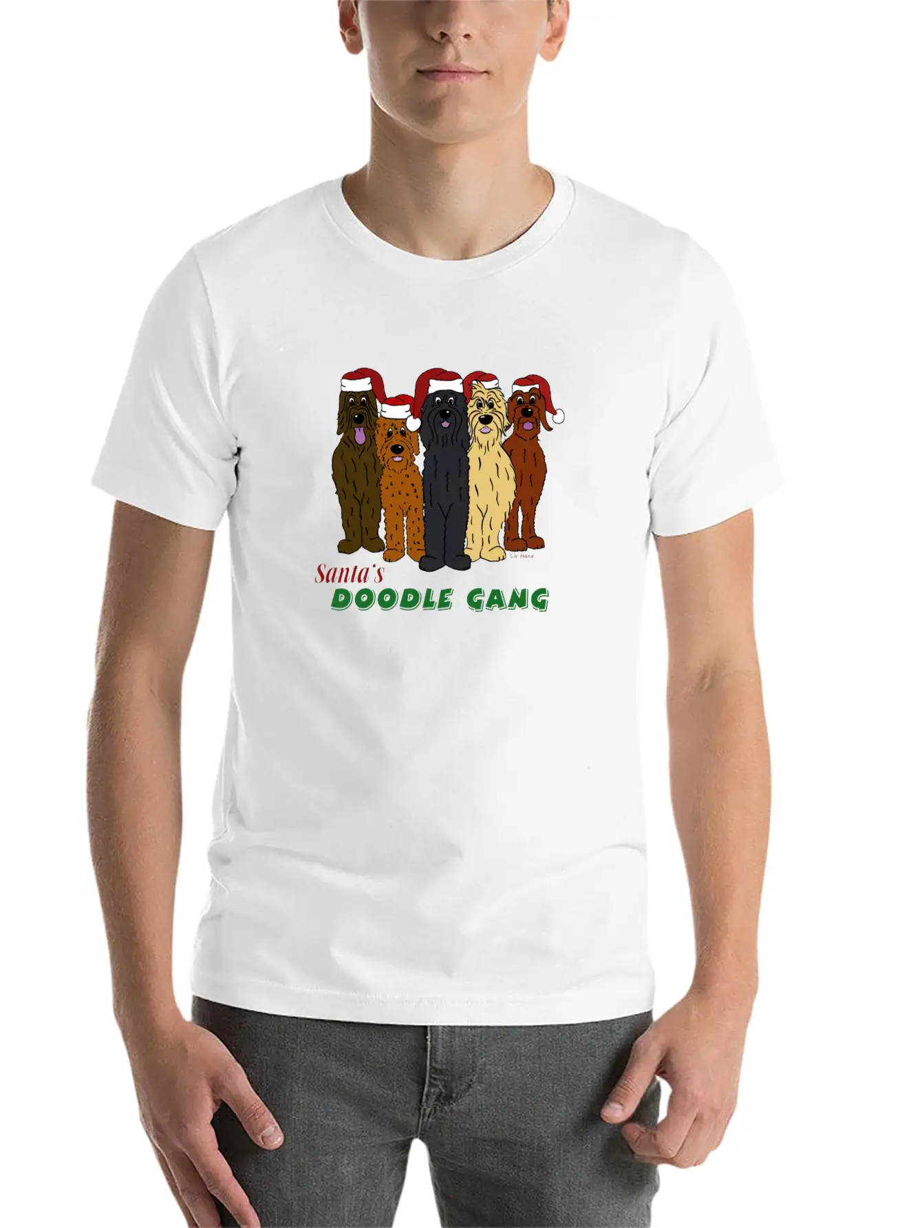 Santa's Doodle Gang Unisex Casual T-Shirt – Clean Design For Daily Comfort