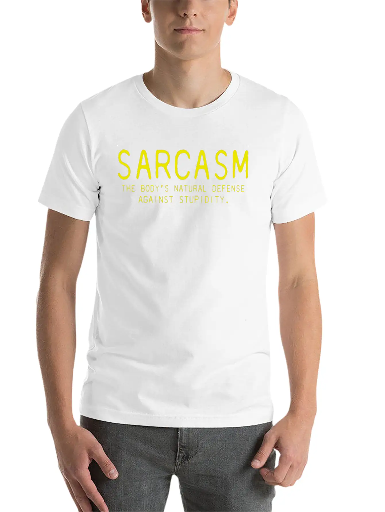 Sarcasm Bodys Natural Defense Against Stupidity Classic Fit Graphic Tee For Daily Comfort – Unisex Cotton Shirt