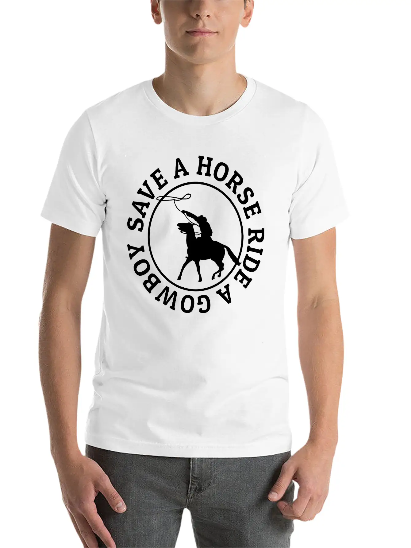 Save A Horse Ride A Cowboy Soft Cotton Short Sleeve Tee – Unisex Wardrobe Staple