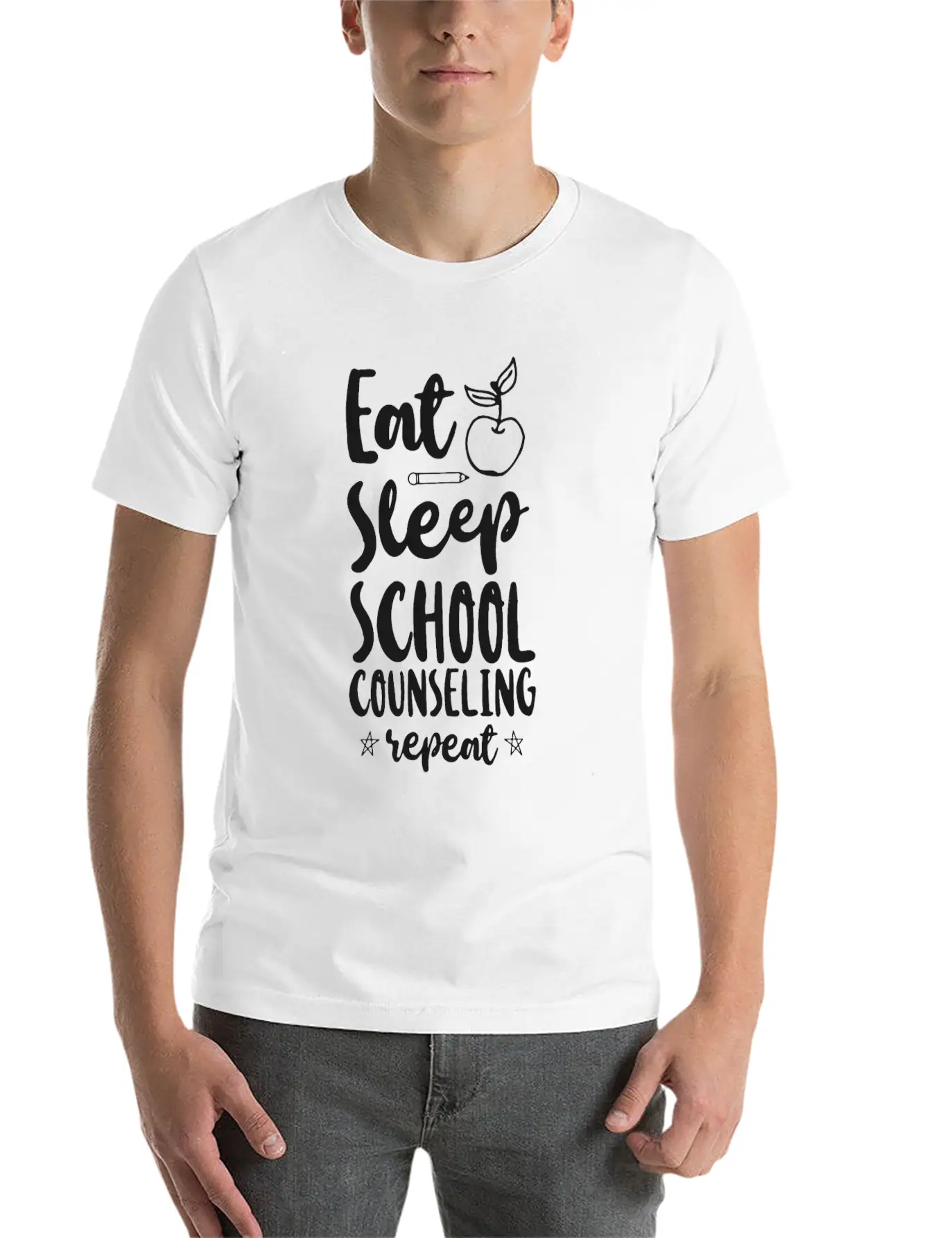 School Counselor Eat Sleep School Unisex Casual T-Shirt – Clean Design For Daily Comfort