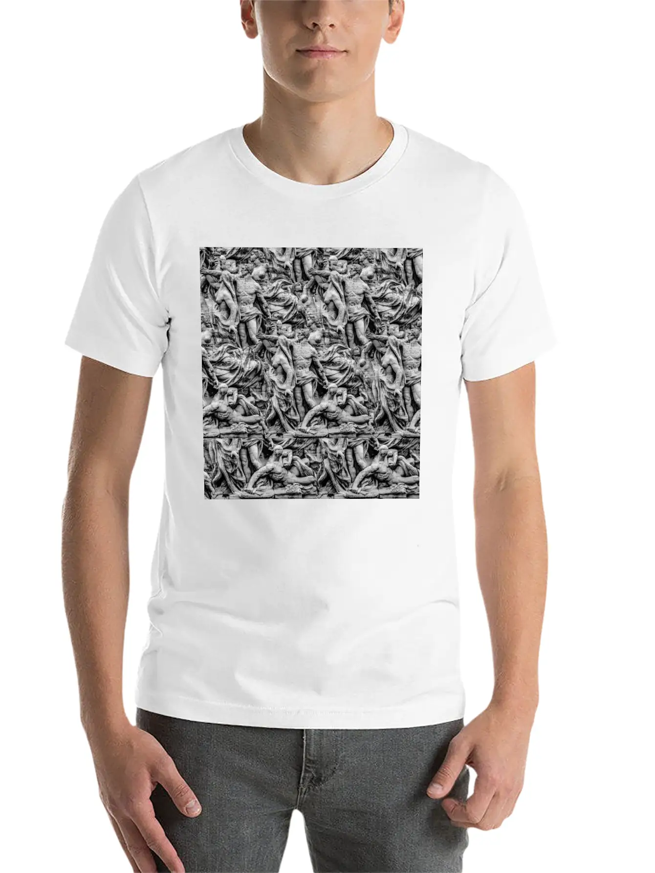 Sculpture Collage Soft Cotton Short Sleeve Tee – Unisex Wardrobe Staple
