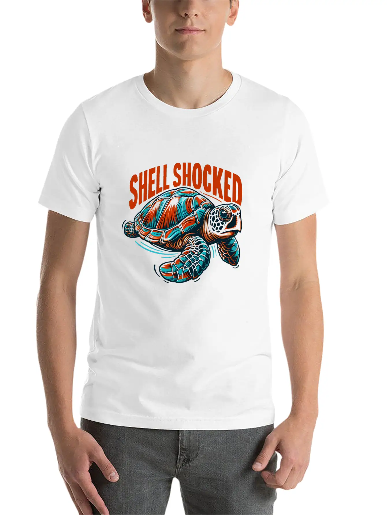 Sea Turtle: Shell Shocked Unisex Casual T-Shirt – Clean Design For Daily Comfort