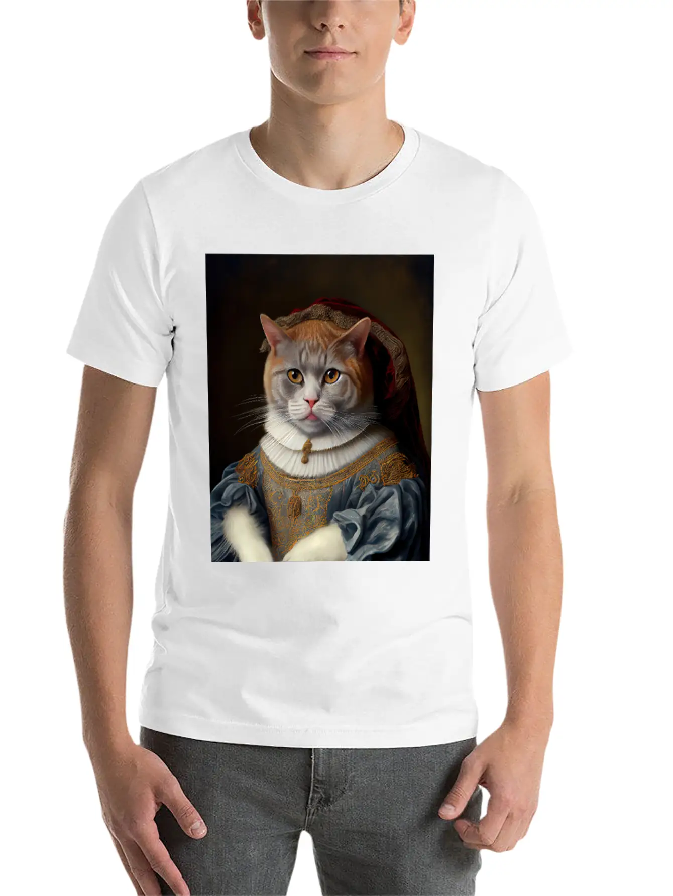 Selkirk Rex Queen Cat Breed Portrait Royal Renaiss Unisex Casual T-Shirt – Clean Design For Daily Comfort