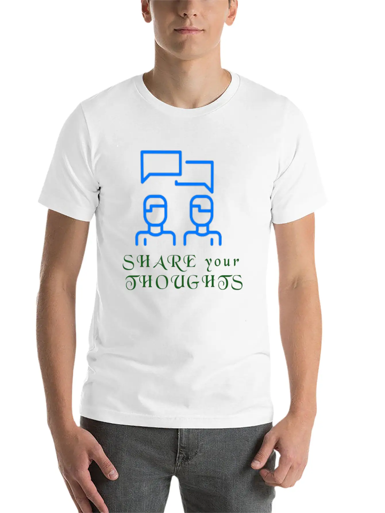 Share Your Thoughts Lightweight Cotton T-Shirt – Daily Comfort Graphic Shirt