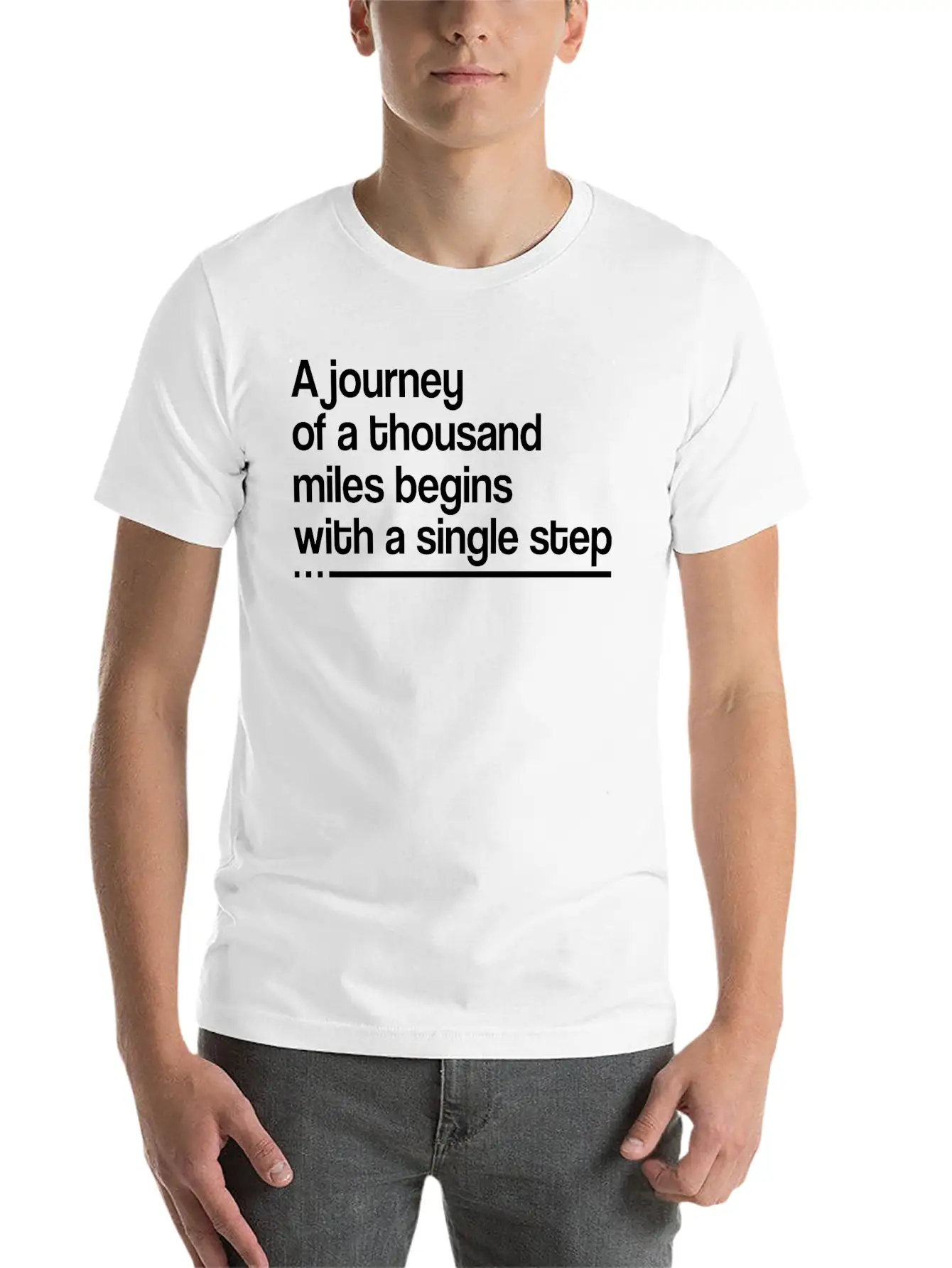 Single Step Of Thousand Miles Unisex Casual T-Shirt – Clean Design For Daily Comfort