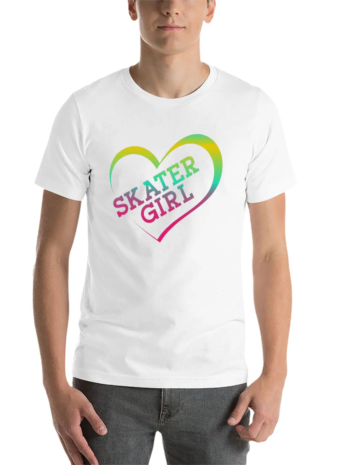 Skateboard Heart Watercolor Skater Essential Cotton Tee For Daily Outfits – Unisex Style