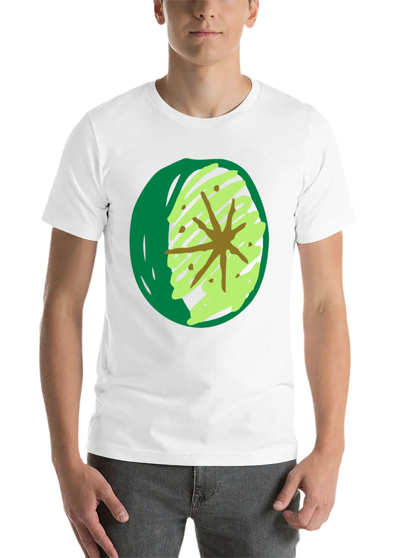 Sketched Lime Essential Cotton Tee For Daily Outfits – Unisex Style