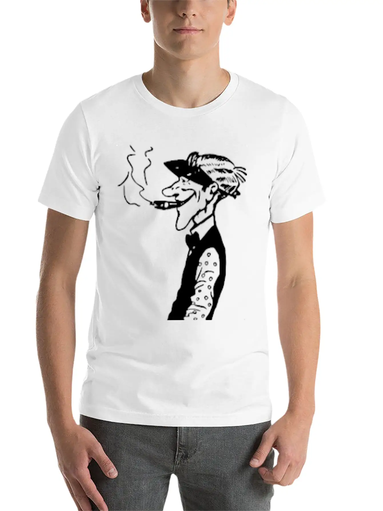 Skinny Man Smokes Basic Graphic T-Shirt – Daily Comfort In Soft Cotton