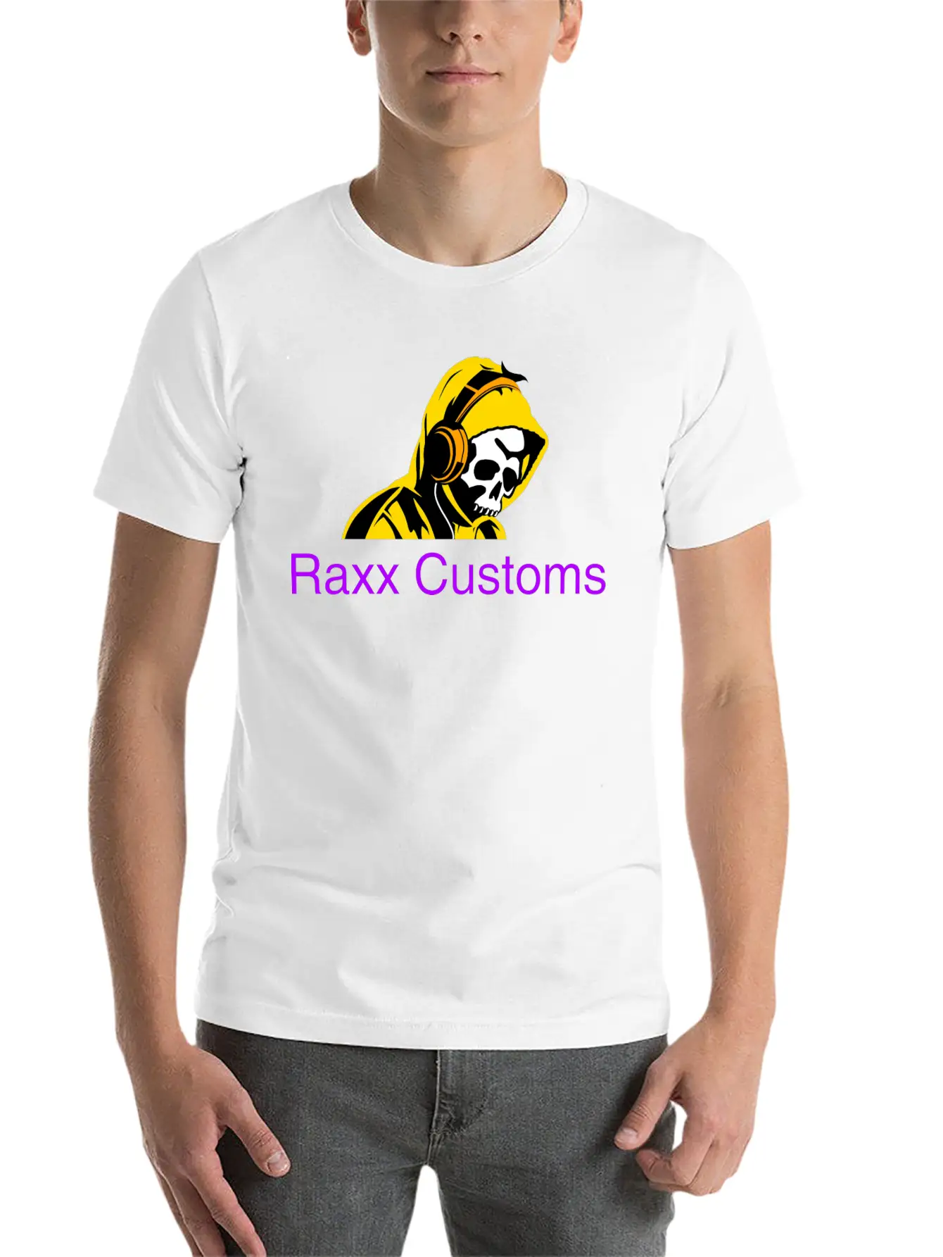 SKULL RAXX CUSTOMS Logo Yellow Basic Graphic T-Shirt – Daily Comfort In Soft Cotton