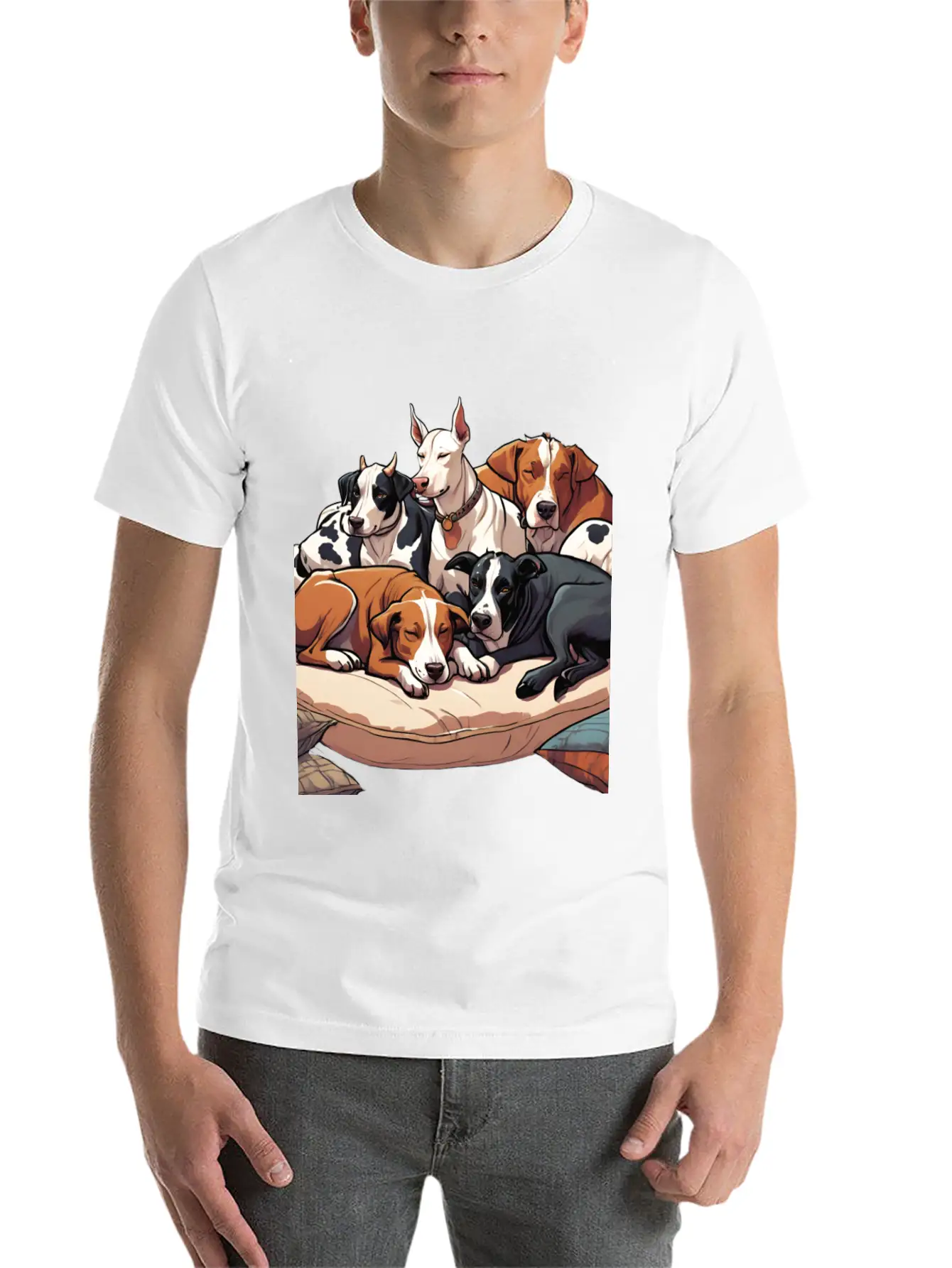 Sleeping Pile Of Lancashire Heeler Dogs Unisex Casual T-Shirt – Clean Design For Daily Comfort