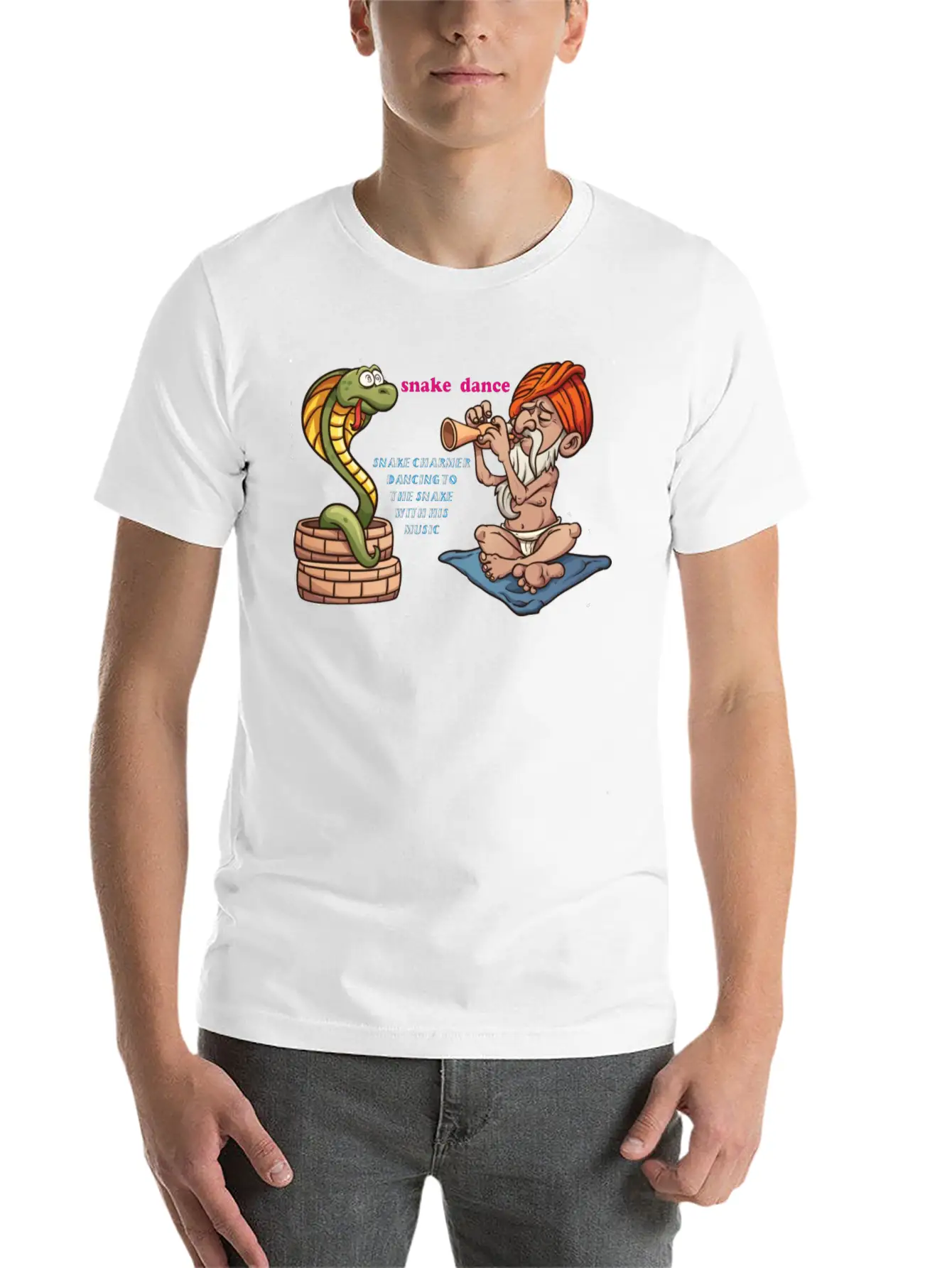 Snake Charmer With Snake Dancing Classic Fit Graphic Tee For Daily Comfort – Unisex Cotton Shirt