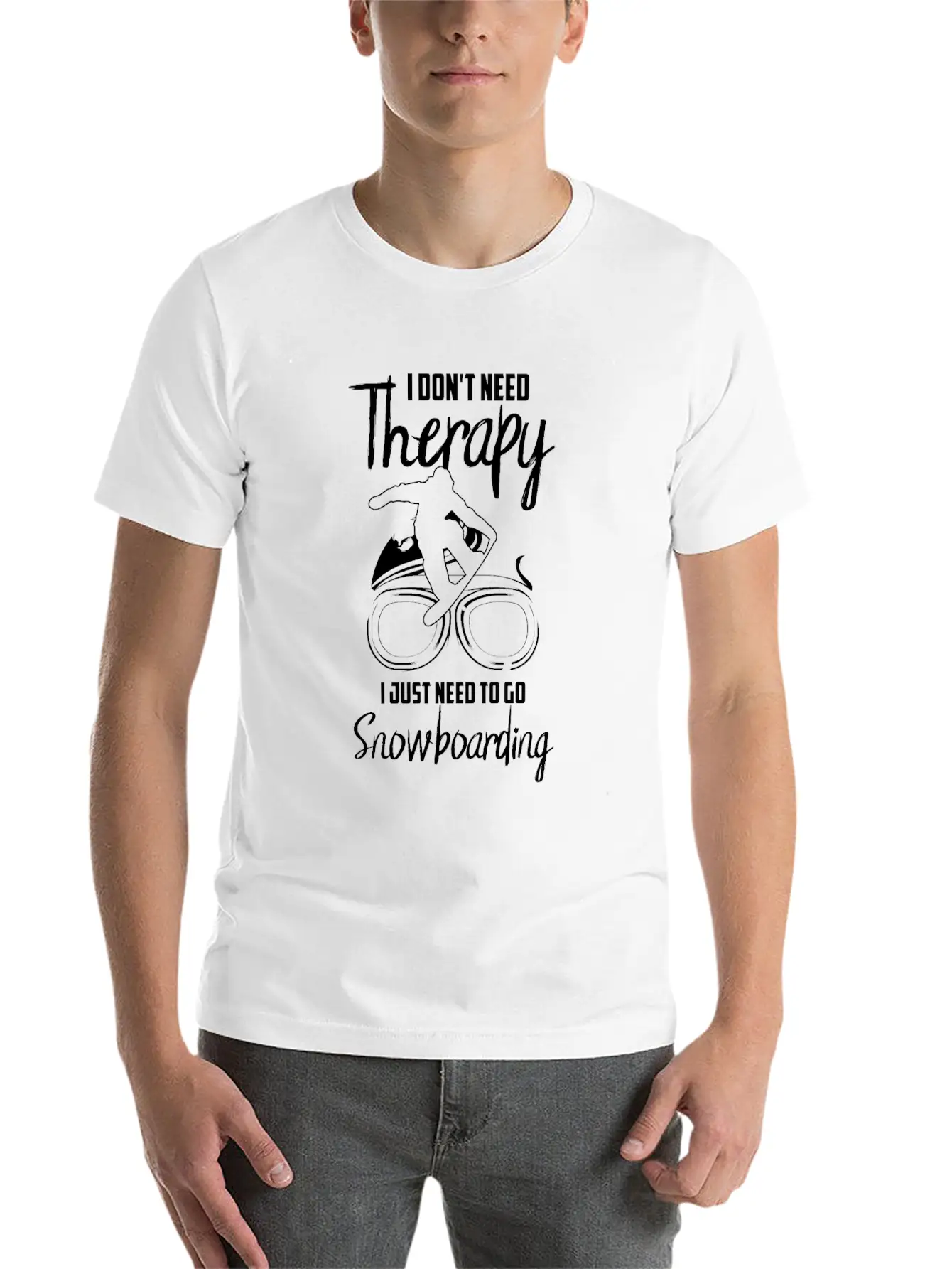 Snowboarding Therapy Unisex Casual T-Shirt – Clean Design For Daily Comfort