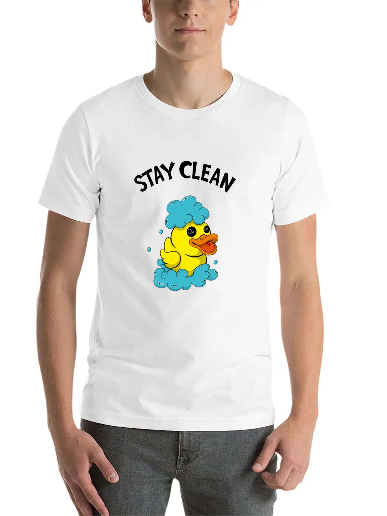 Soapmaker Stay Clean Funny Bath Duck Basic Graphic T-Shirt – Daily Comfort In Soft Cotton