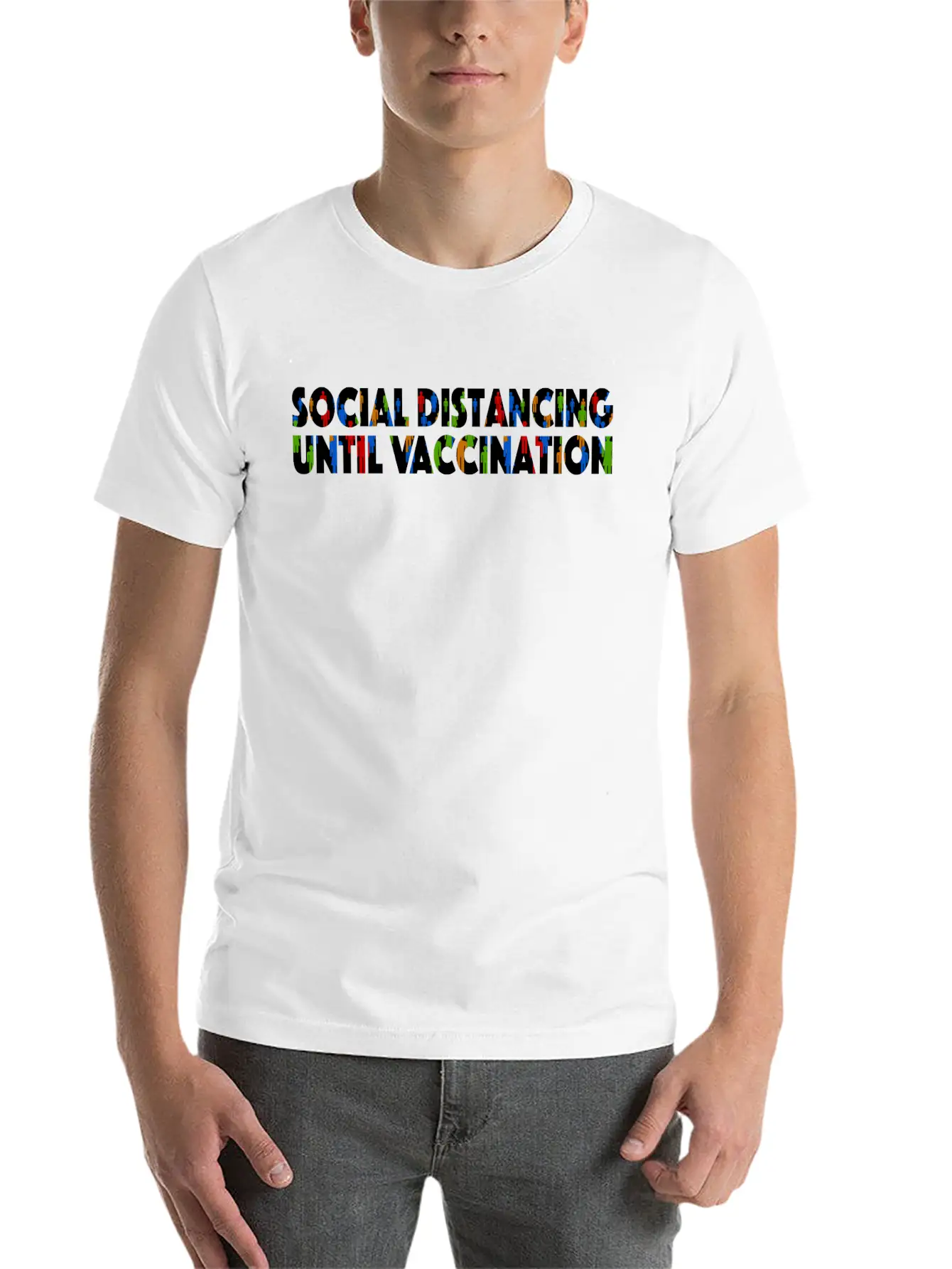 Social Distancing Until Vaccination Essential Cotton Tee For Daily Outfits – Unisex Style