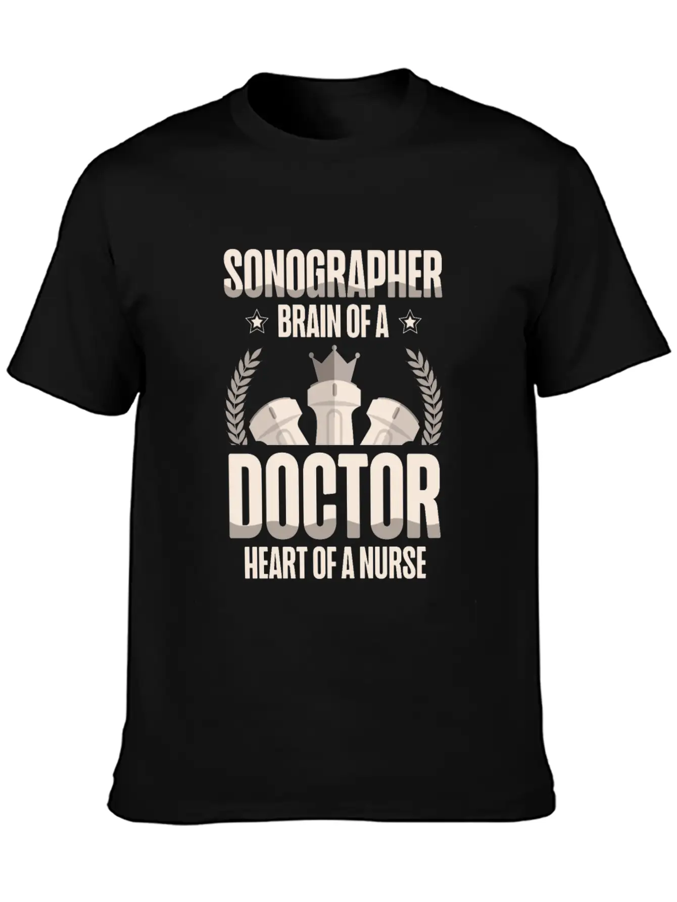 Sonographer Brain Of A Doctor Heart Of A Nurse Lightweight Cotton T-Shirt – Daily Comfort Graphic Shirt