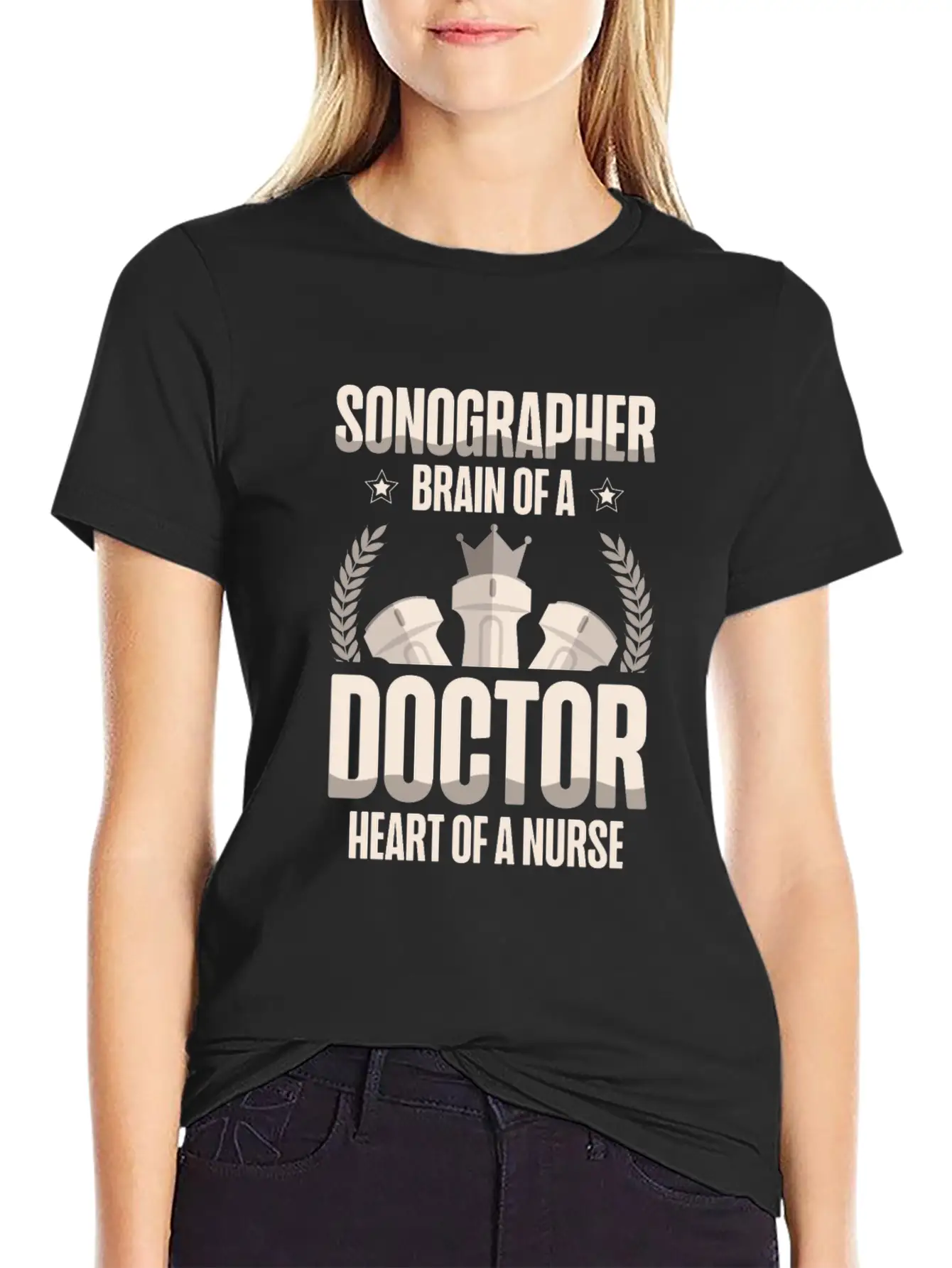 Sonographer Brain Of A Doctor Heart Of A Nurse Lightweight Cotton T-Shirt – Daily Comfort Graphic Shirt