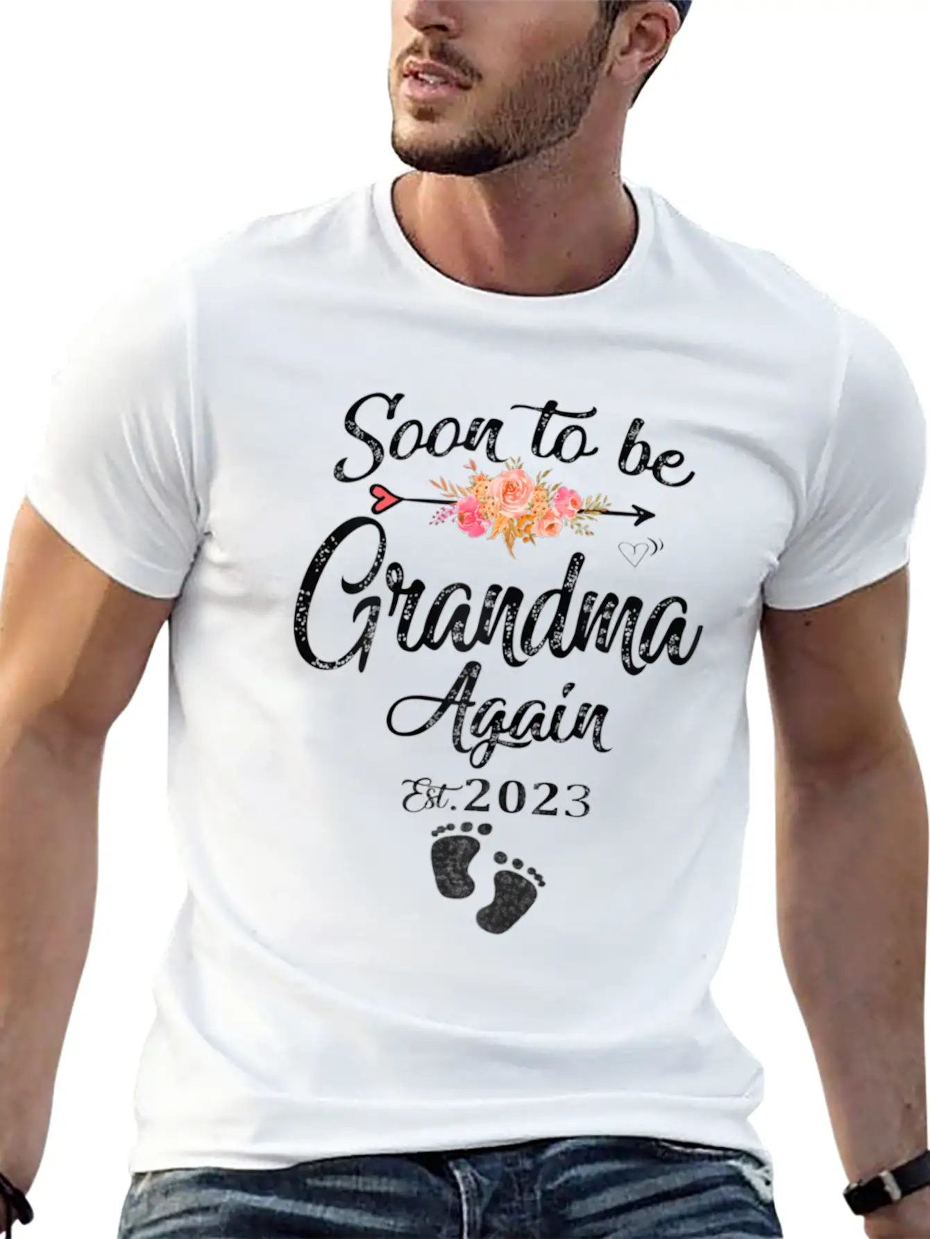 Soon To Be Grandma Again 2023 Promoted To New Gran Lightweight Cotton T-Shirt – Daily Comfort Graphic Shirt