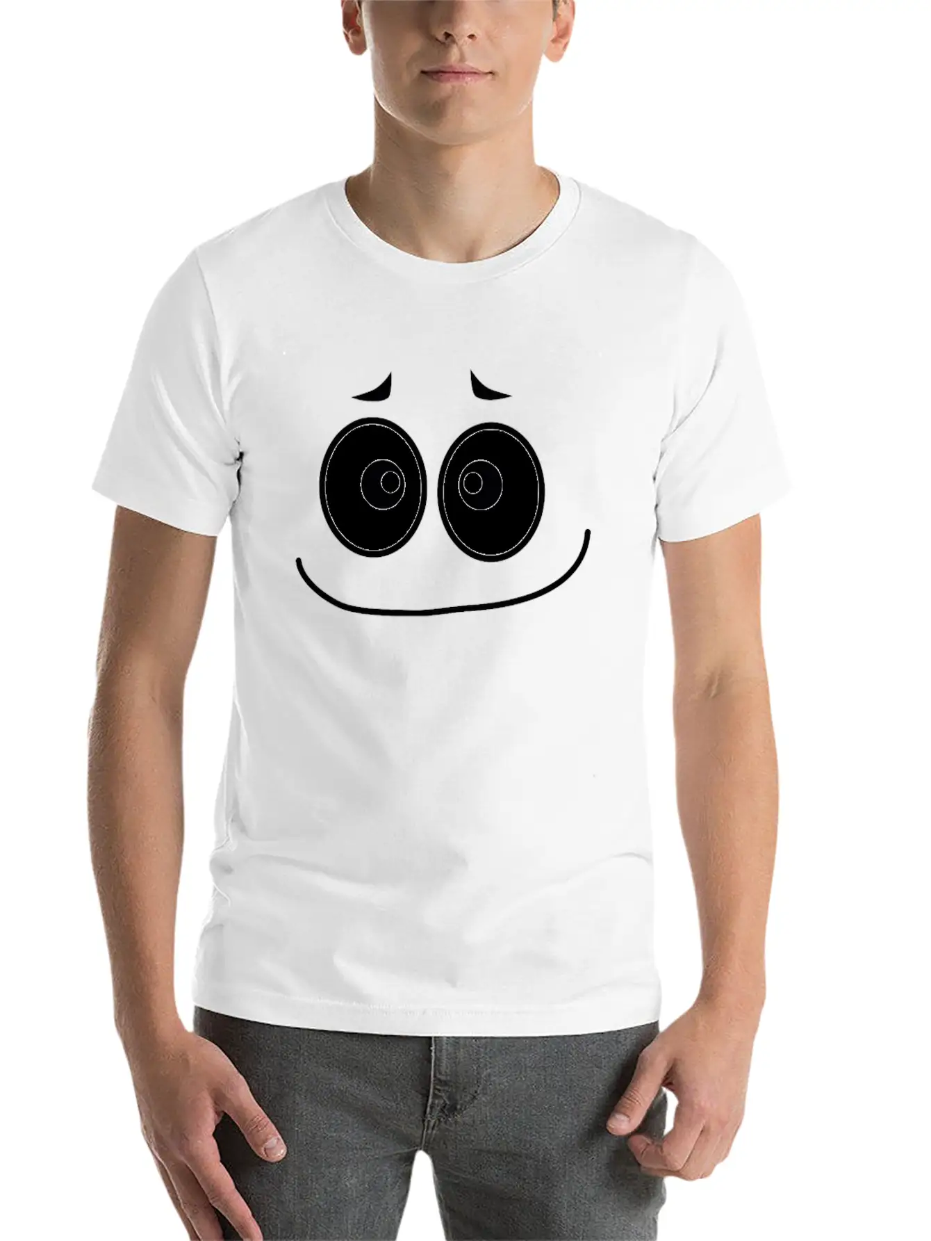 Sorrowful Smiley Face Lightweight Cotton T-Shirt – Daily Comfort Graphic Shirt