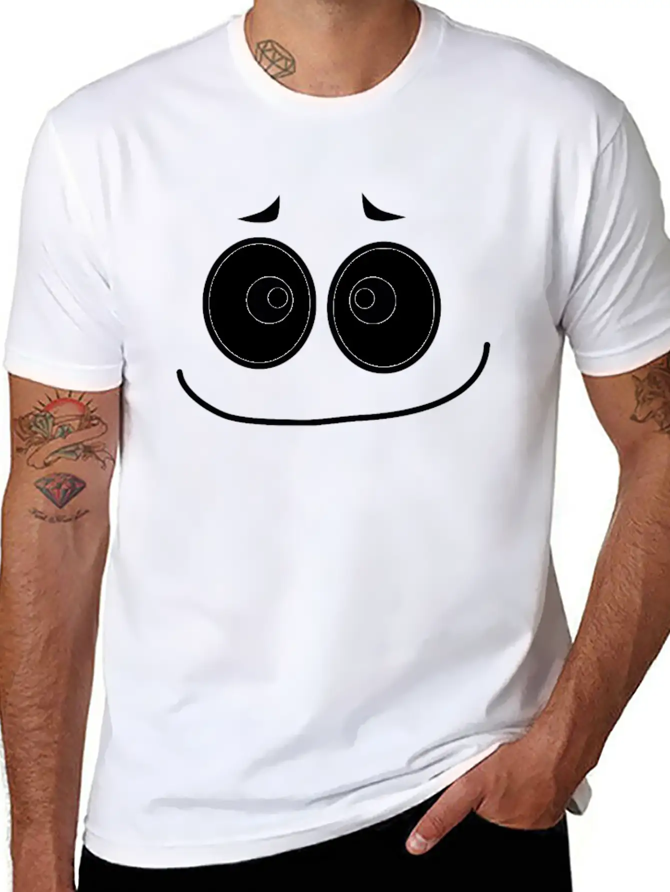 Sorrowful Smiley Face Lightweight Cotton T-Shirt – Daily Comfort Graphic Shirt