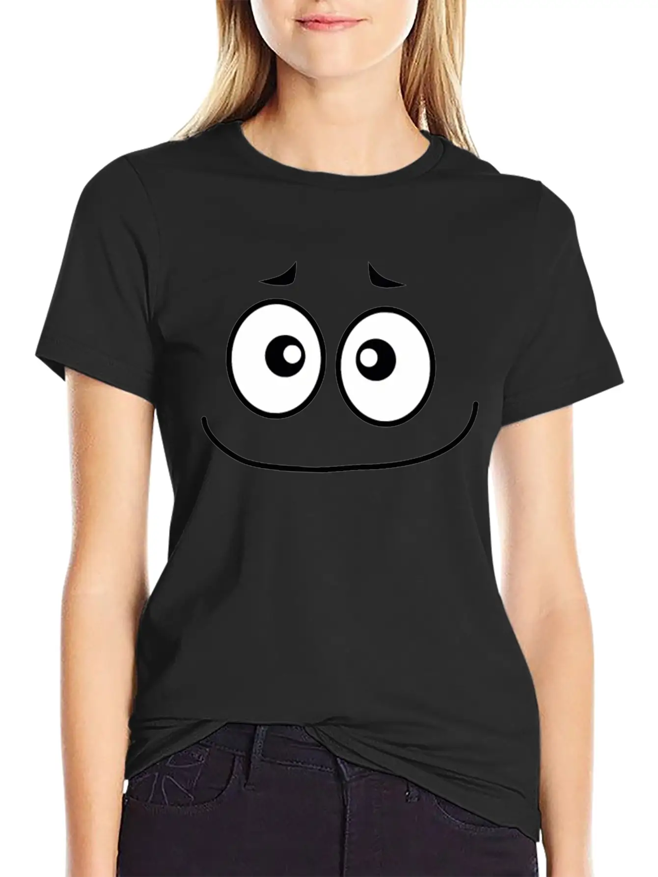 Sorrowful Smiley Face Lightweight Cotton T-Shirt – Daily Comfort Graphic Shirt