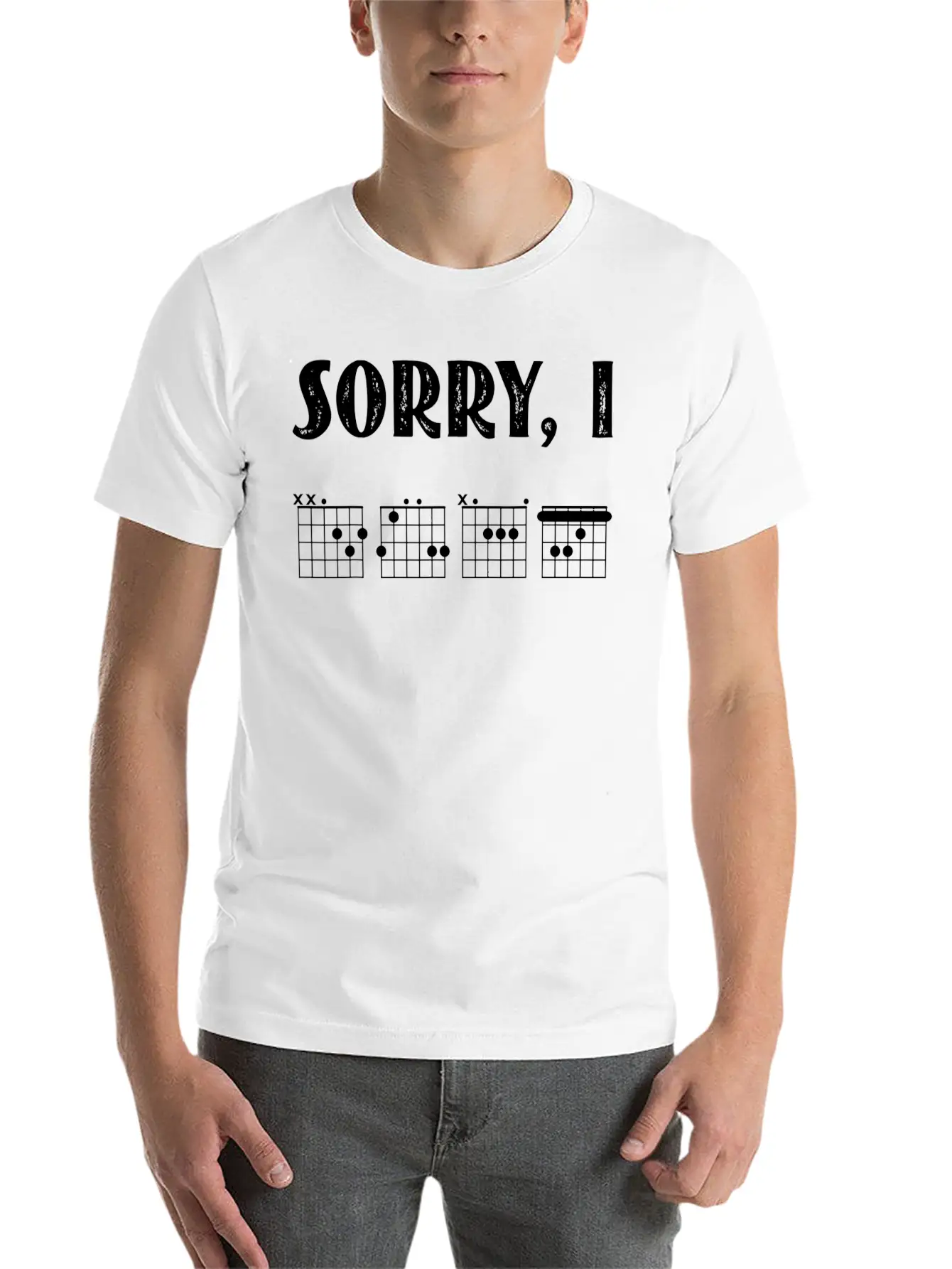 Sorry I DGAF Funny Hidden Message Guitar Chords Lightweight Cotton T-Shirt – Daily Comfort Graphic Shirt