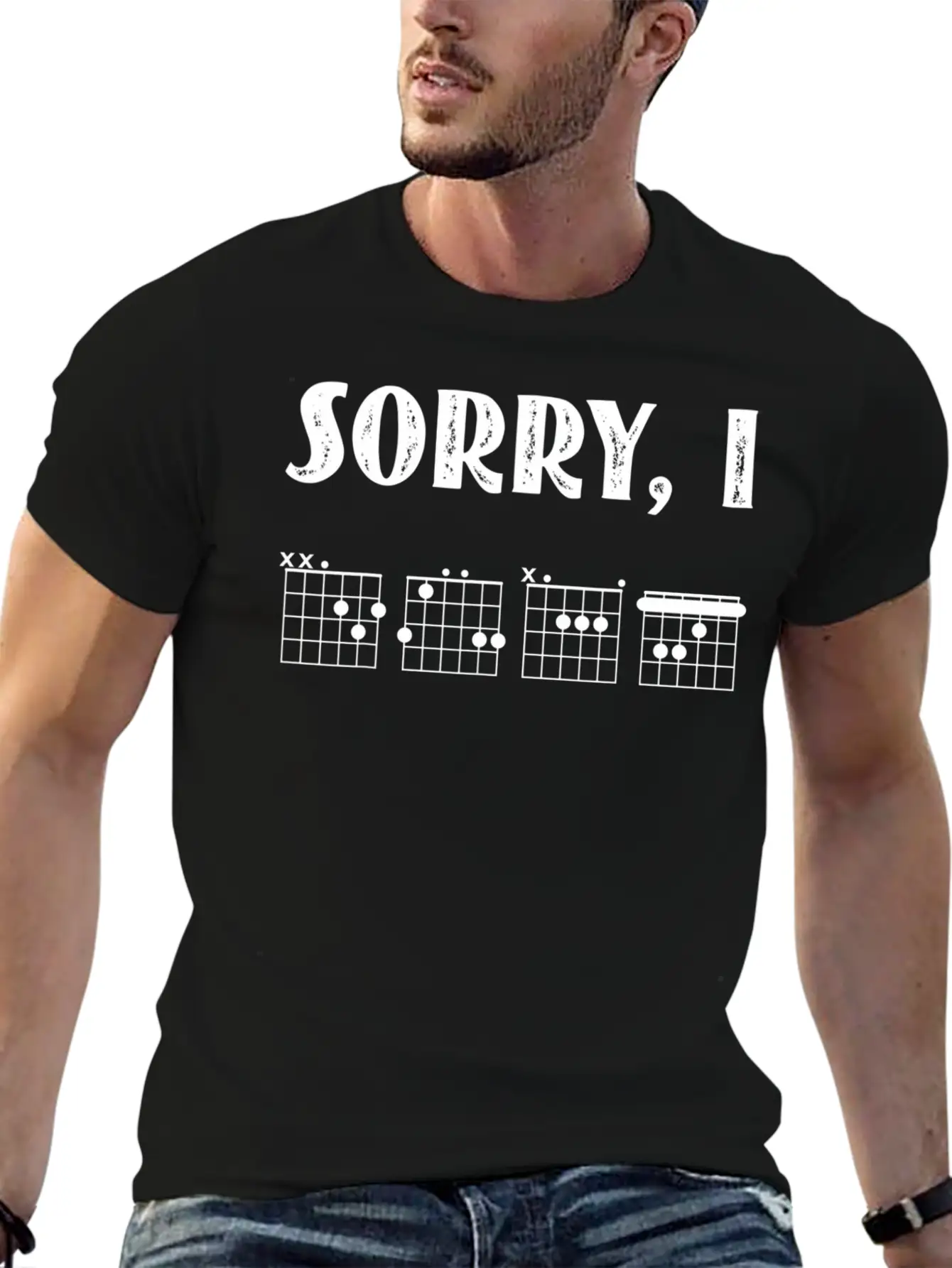 Sorry I DGAF Funny Hidden Message Guitar Chords Lightweight Cotton T-Shirt – Daily Comfort Graphic Shirt