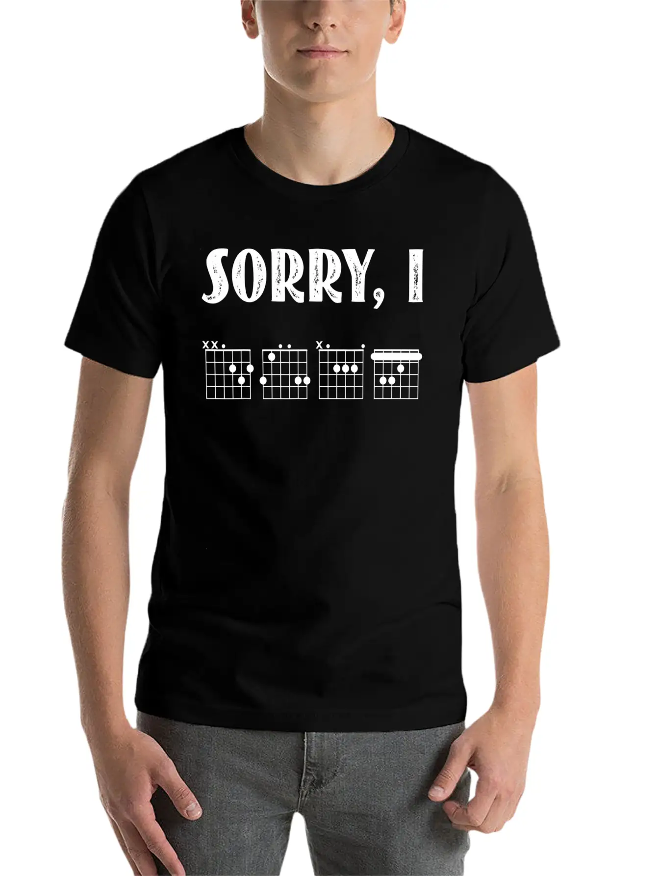 Sorry I DGAF Funny Hidden Message Guitar Chords Lightweight Cotton T-Shirt – Daily Comfort Graphic Shirt