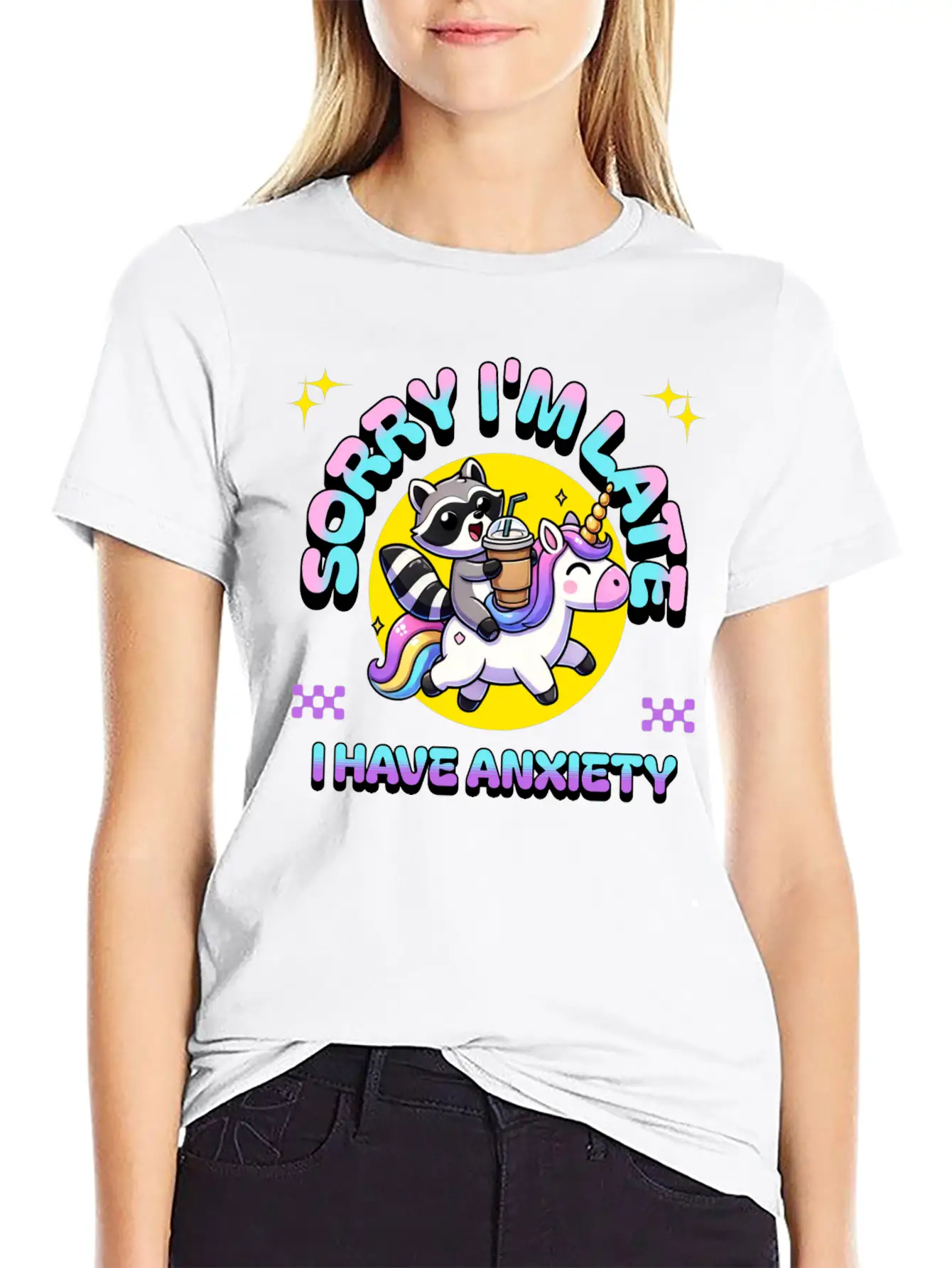 Sorry I'm Late I Have Anxiety Lightweight Cotton T-Shirt – Daily Comfort Graphic Shirt