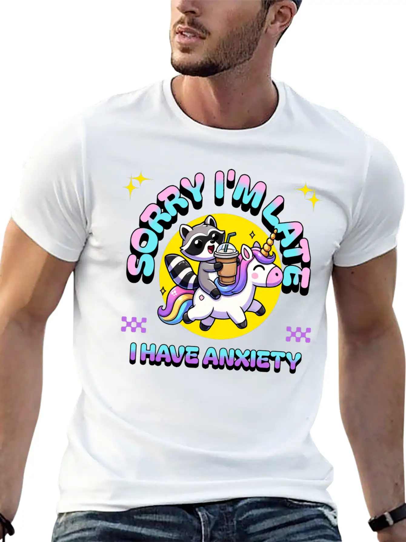 Sorry I'm Late I Have Anxiety Lightweight Cotton T-Shirt – Daily Comfort Graphic Shirt