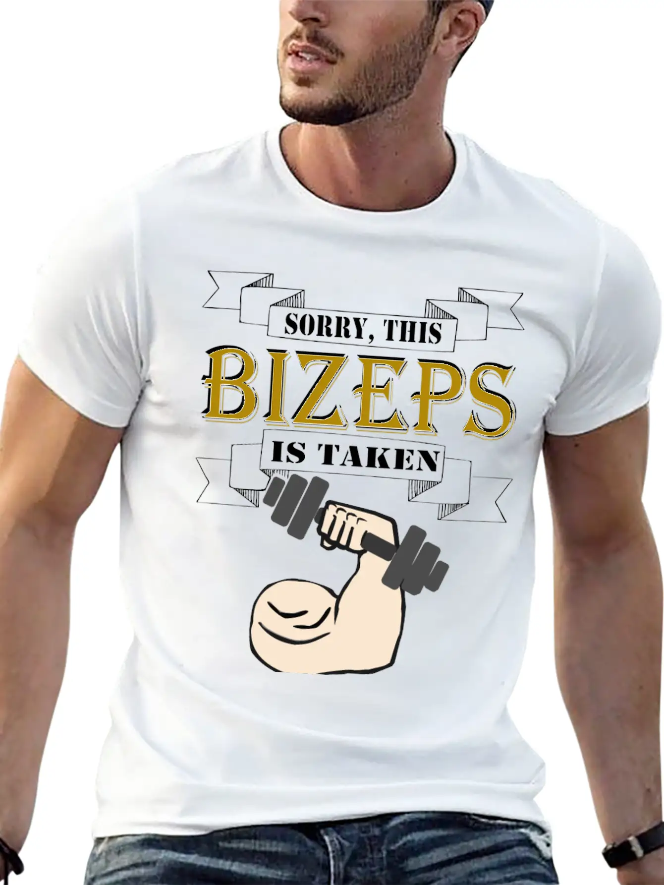 Sorry This Bizeps Is Taken Basic Graphic T-Shirt – Daily Comfort In Soft Cotton