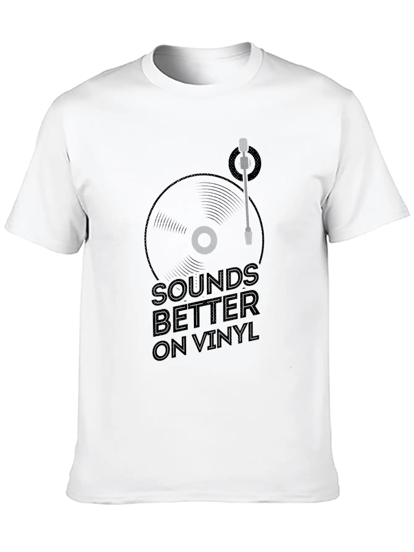 Sounds Better On Vinyl Record Player Album LP Gift Stylish Everyday T-Shirt – Unisex Basic Cotton Tee