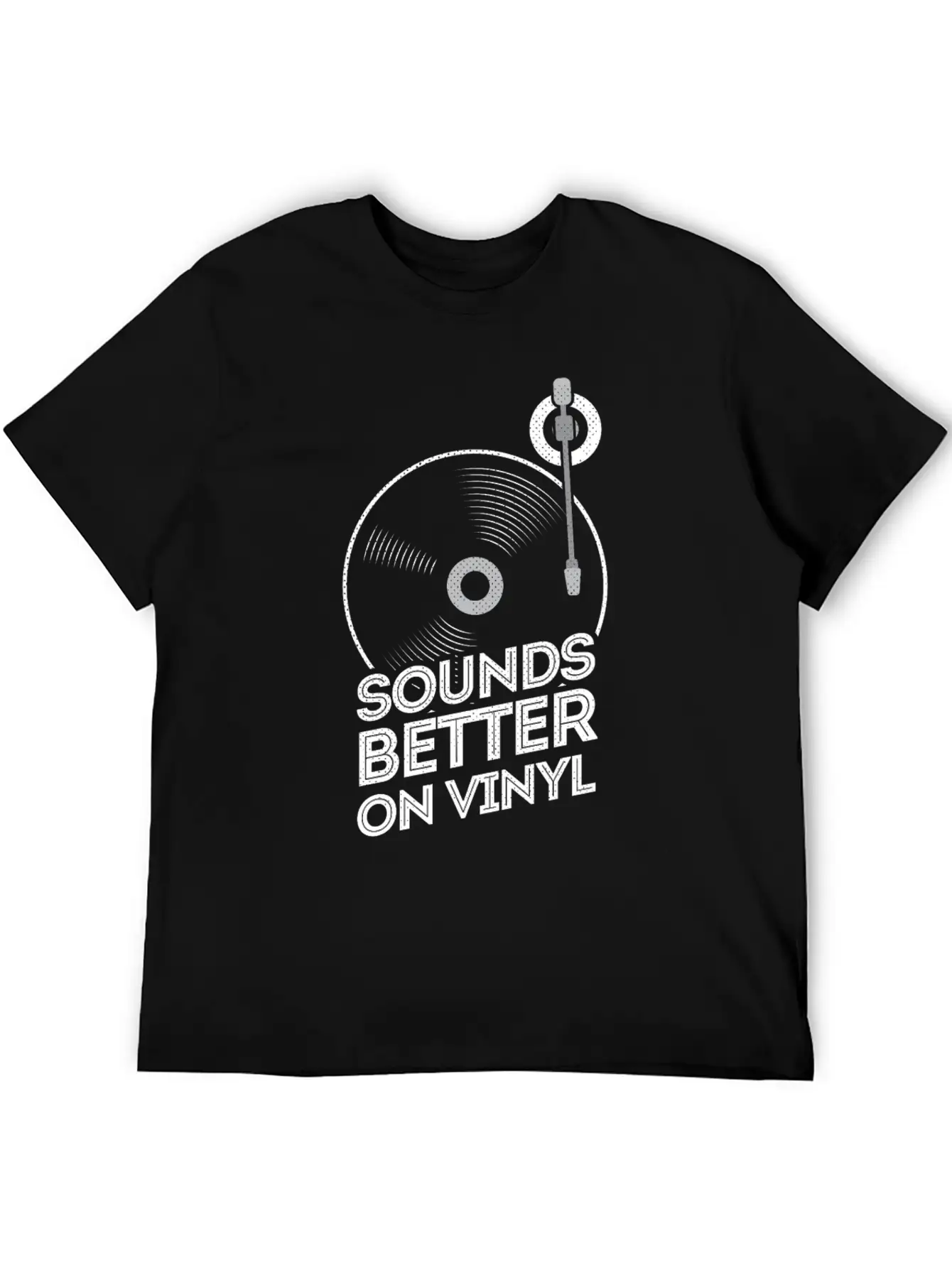Sounds Better On Vinyl Record Player Album LP Gift Stylish Everyday T-Shirt – Unisex Basic Cotton Tee